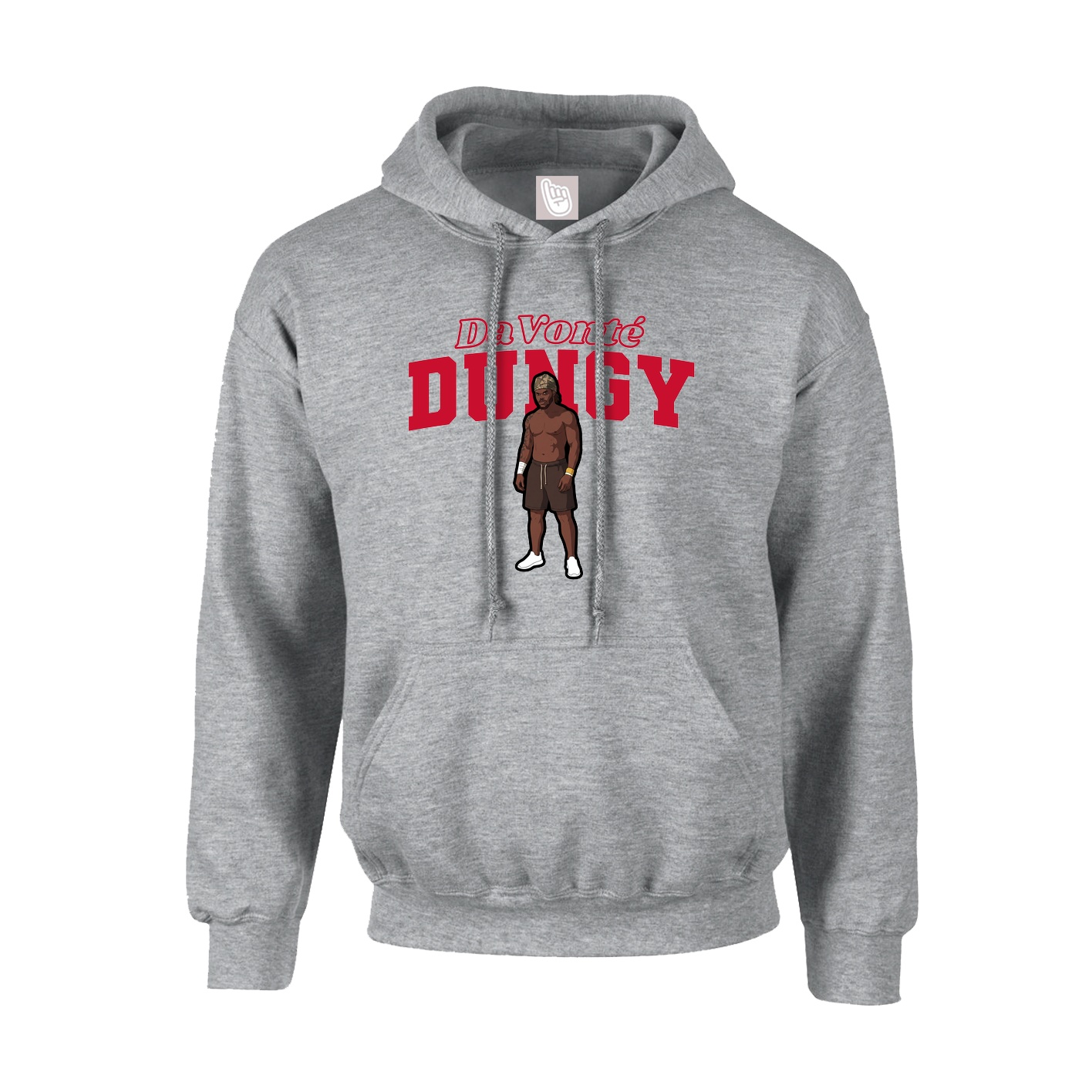 Youth Hoodie — Name Arch in Grey