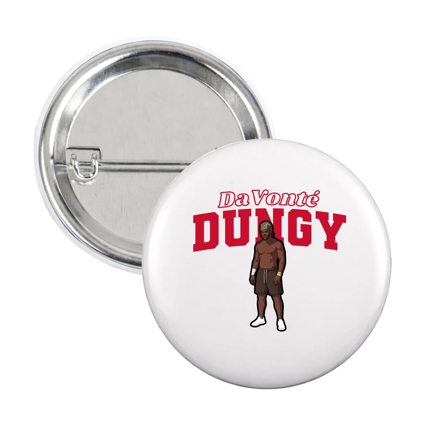 Game Day Button — Name Arch in White