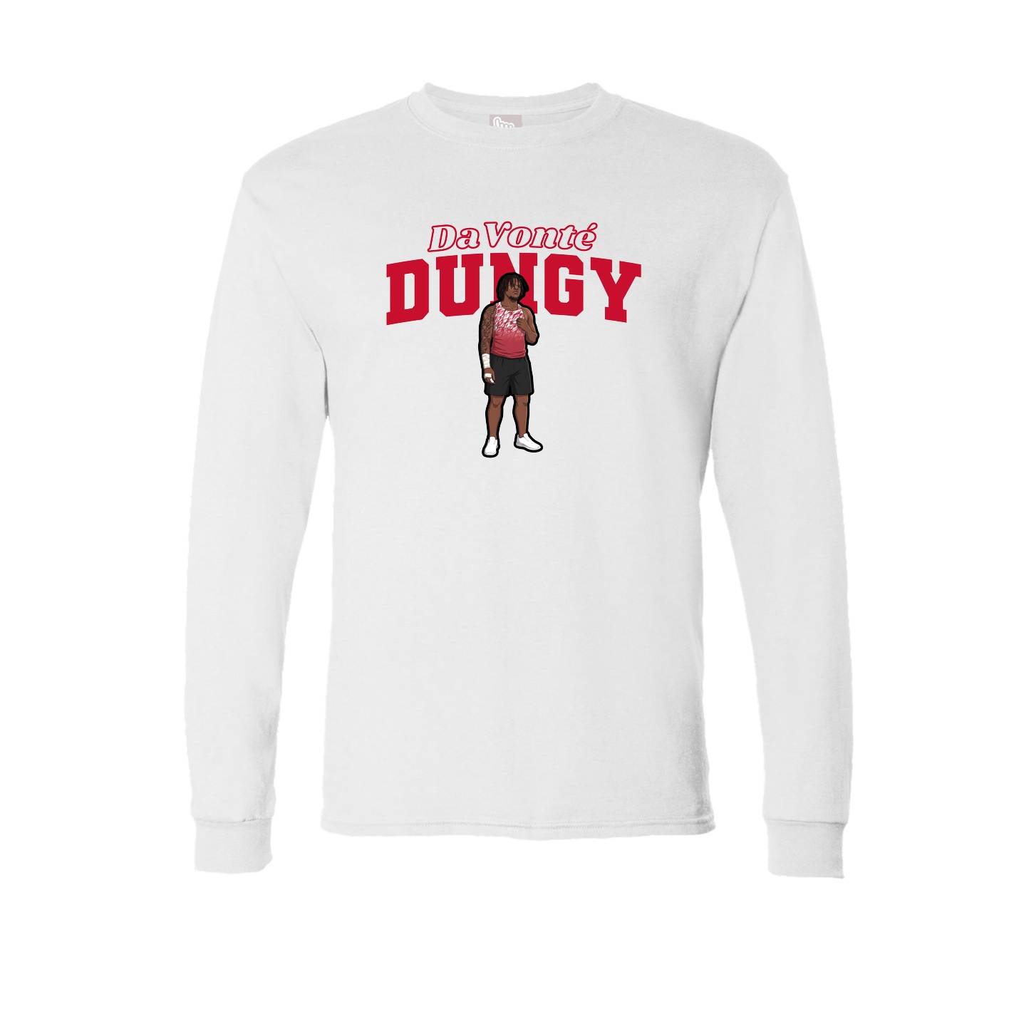 Long Sleeve Tee — Name Arch in White
