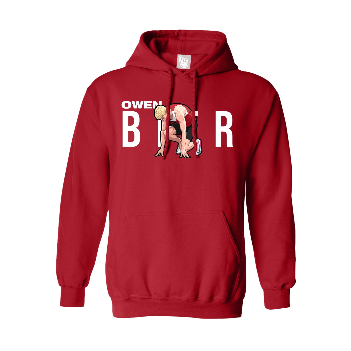 Youth Hoodie — Player Name in Red