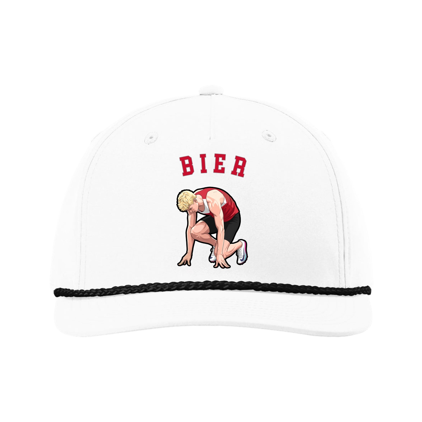 Five-Panel Classic Rope Cap — Shirsey Arch in White