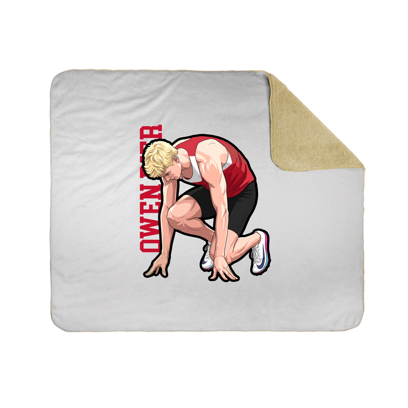 Throw Blanket — Name Vertical in White