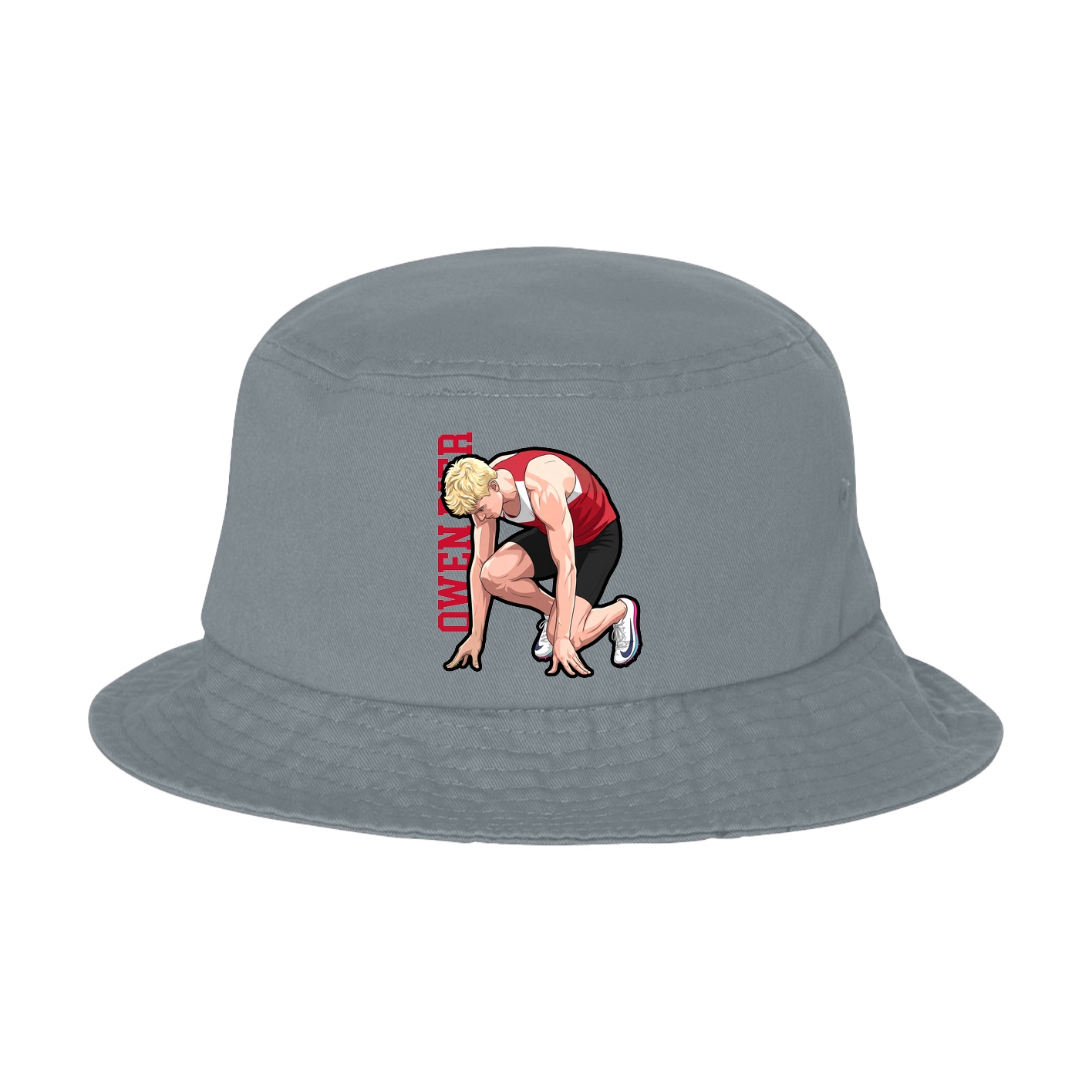 Bucket Cap — Name Vertical in Grey
