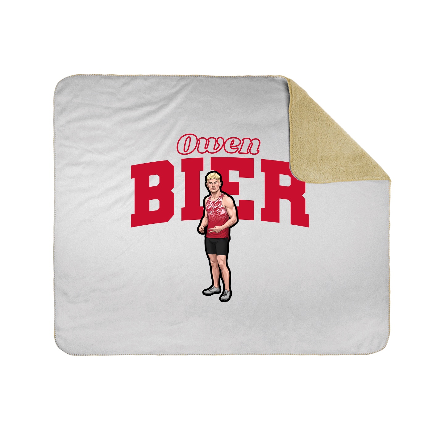 Throw Blanket — Name Arch in White