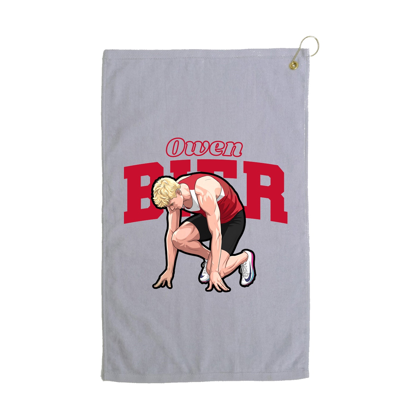 Golf Towel — Name Arch in Grey