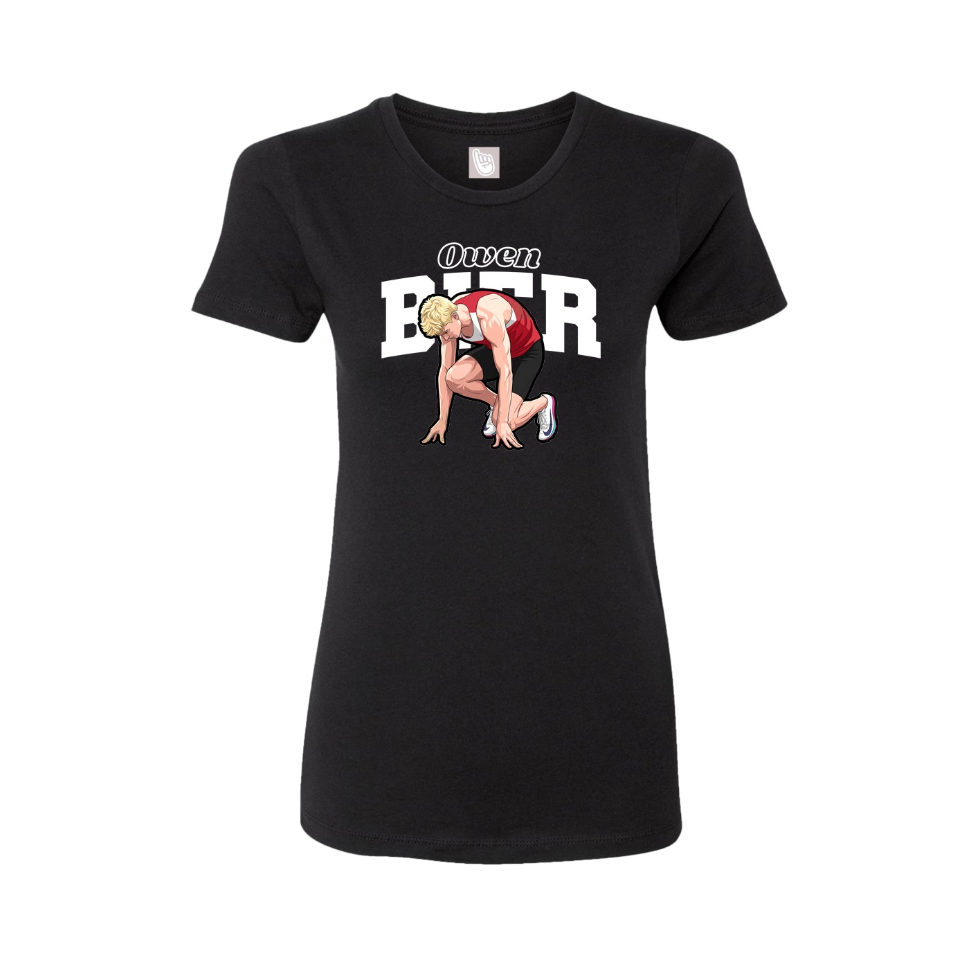 Fitted Women's Tee — Name Arch in Black