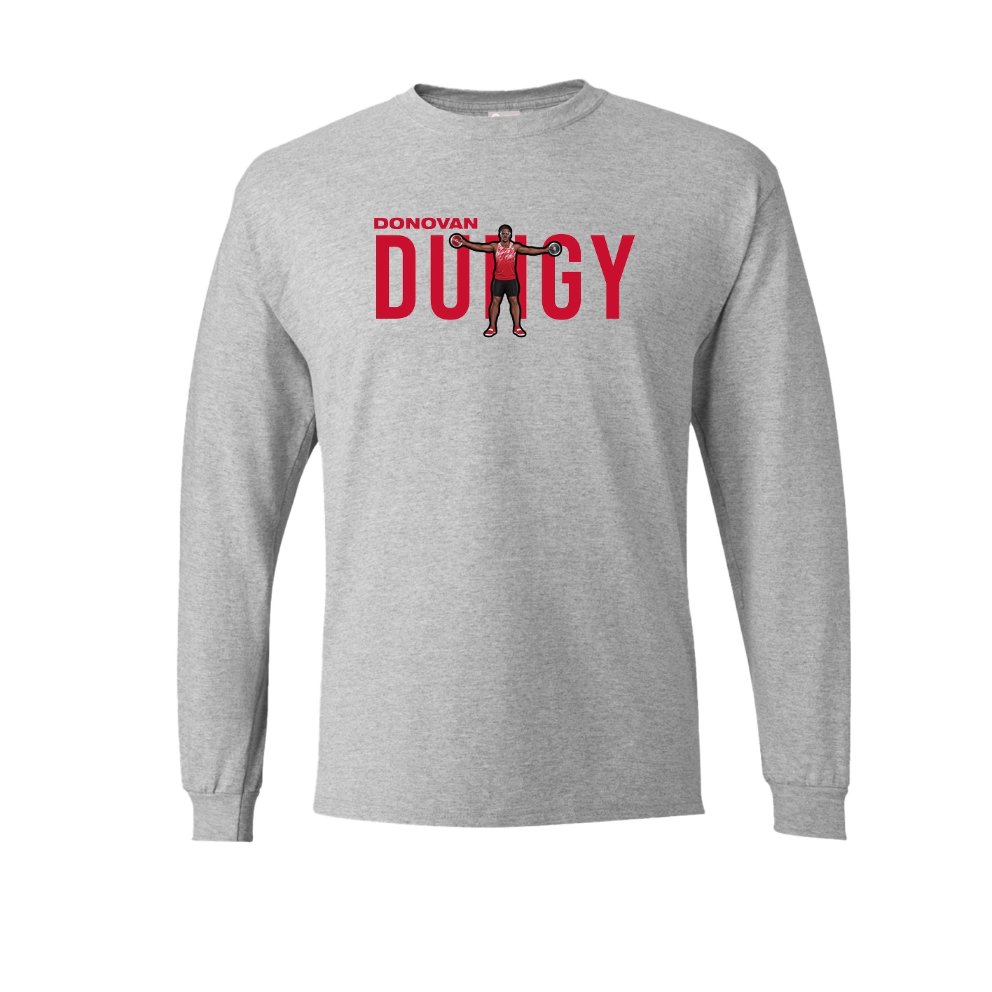 Long Sleeve Tee — Player Name in Grey