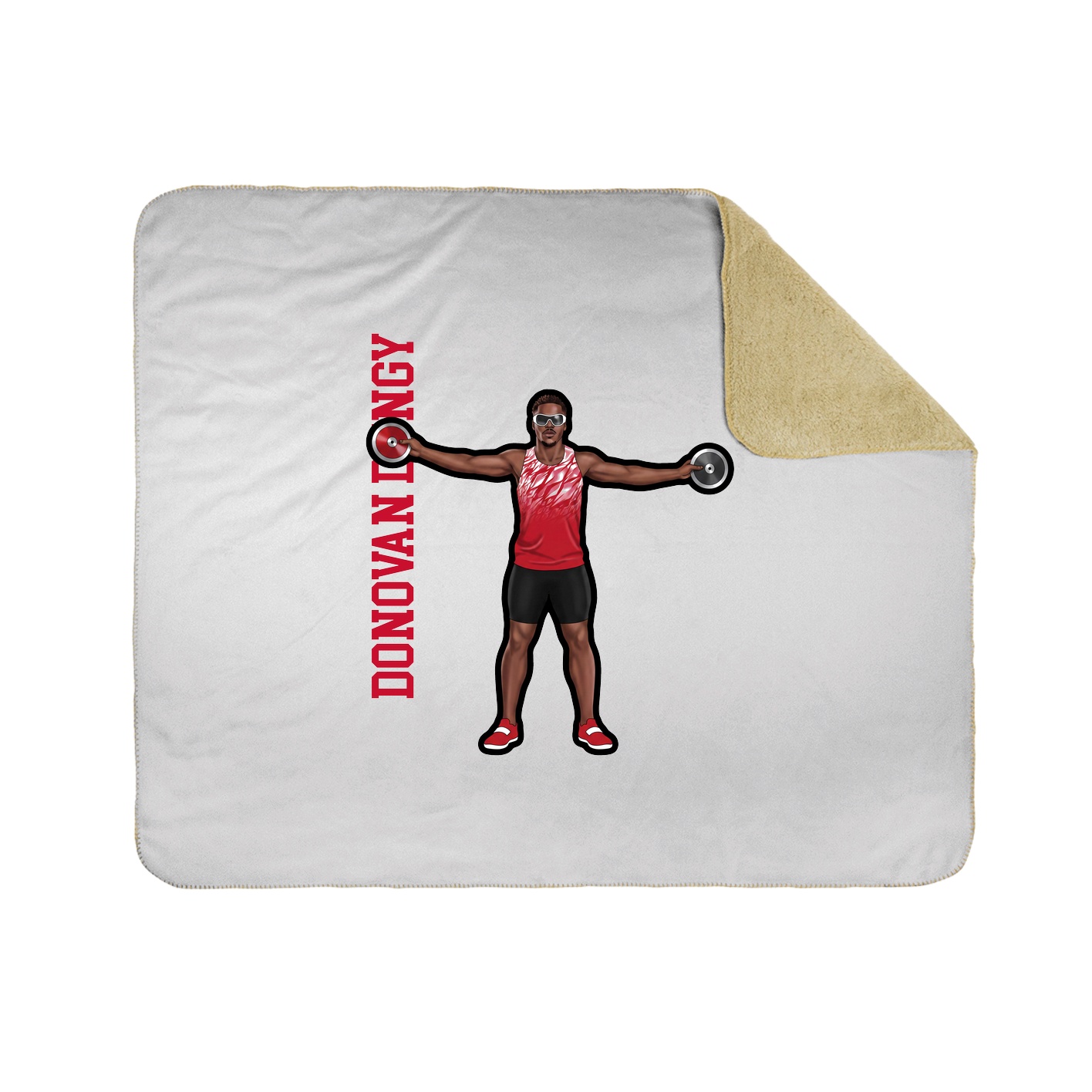 Throw Blanket — Name Vertical in White