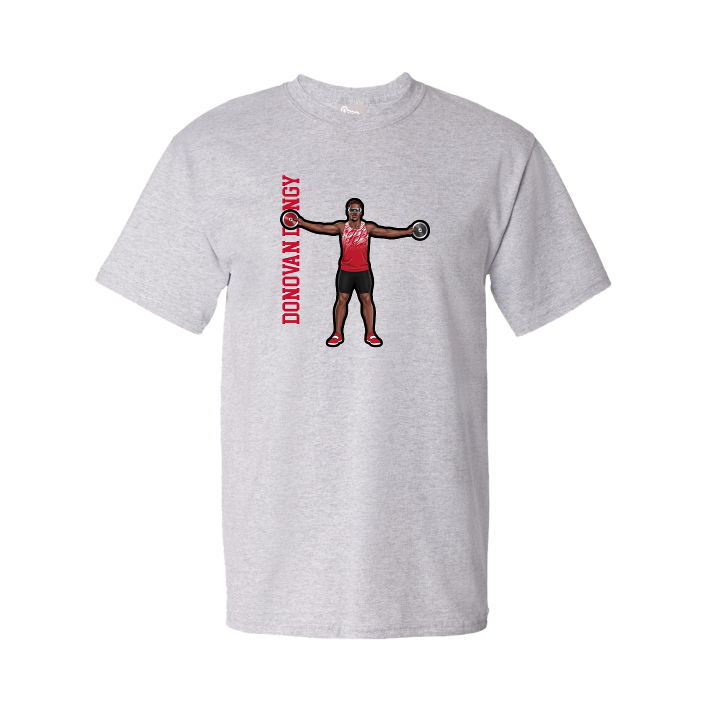 Youth Tee — Name Vertical in Grey