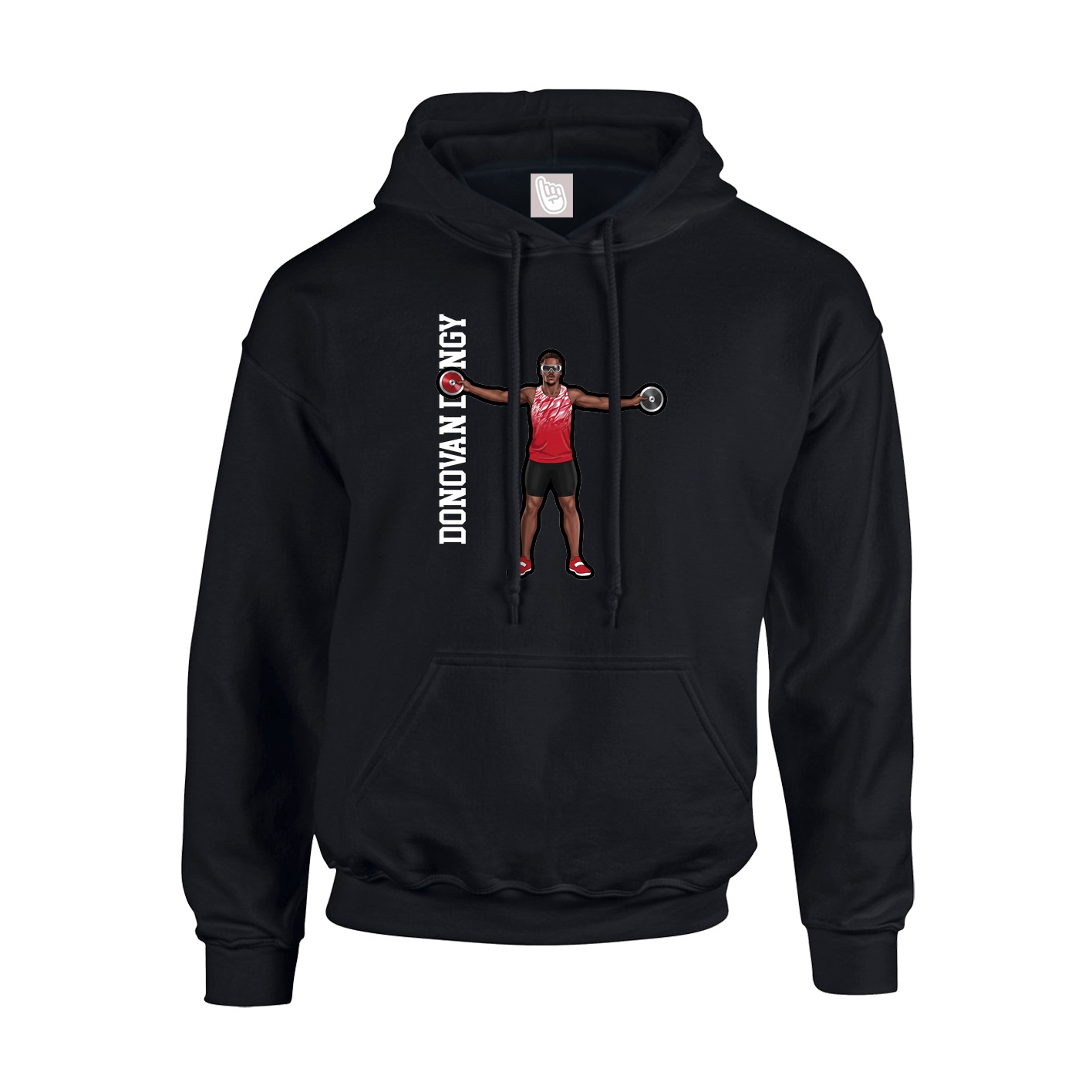Hoodie — Name Vertical in Black