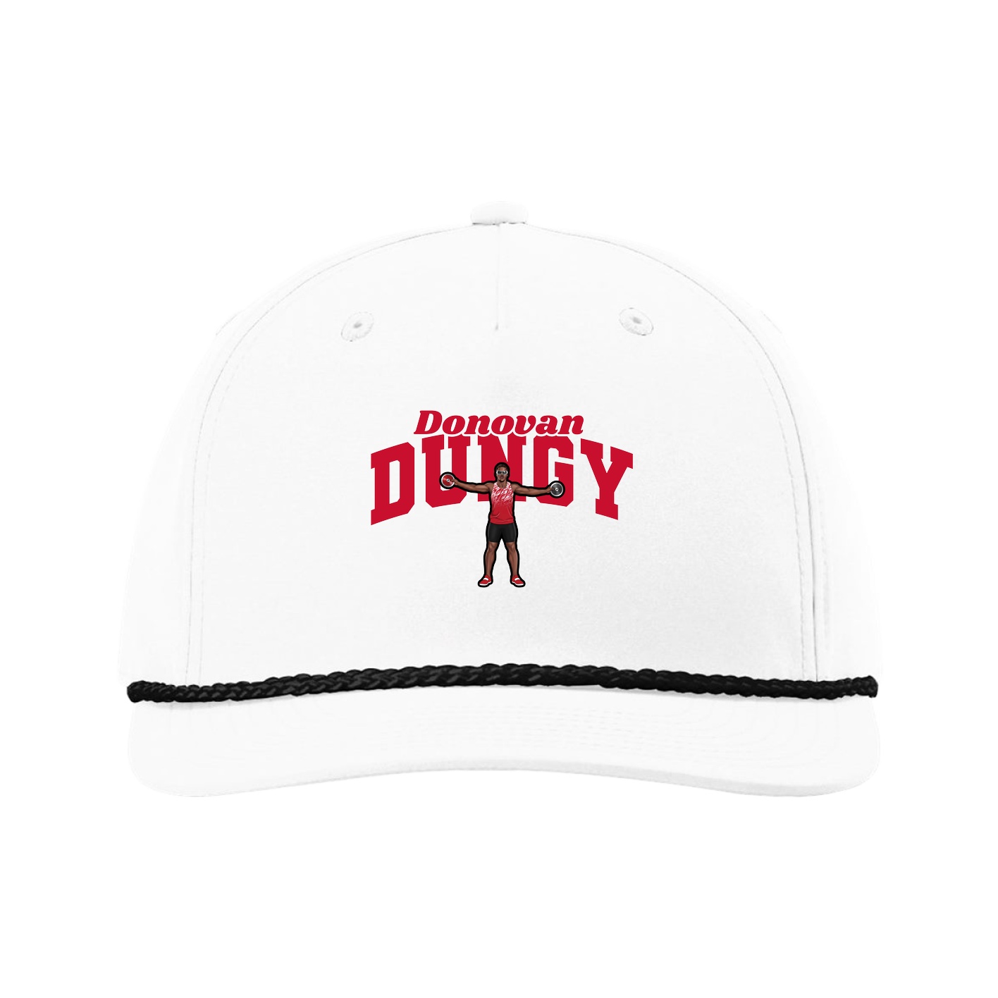 Five-Panel Classic Rope Cap — Signature Arch in White