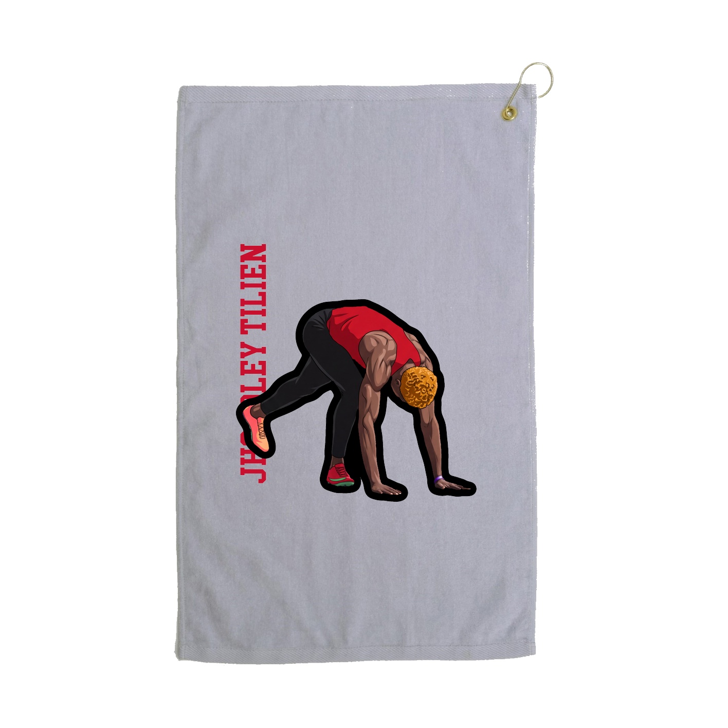 Golf Towel — Name Vertical in Grey