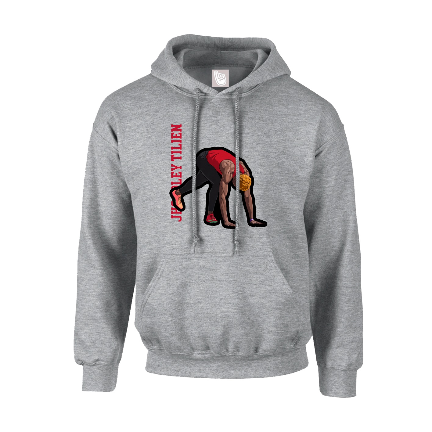 Youth Hoodie — Name Vertical in Grey