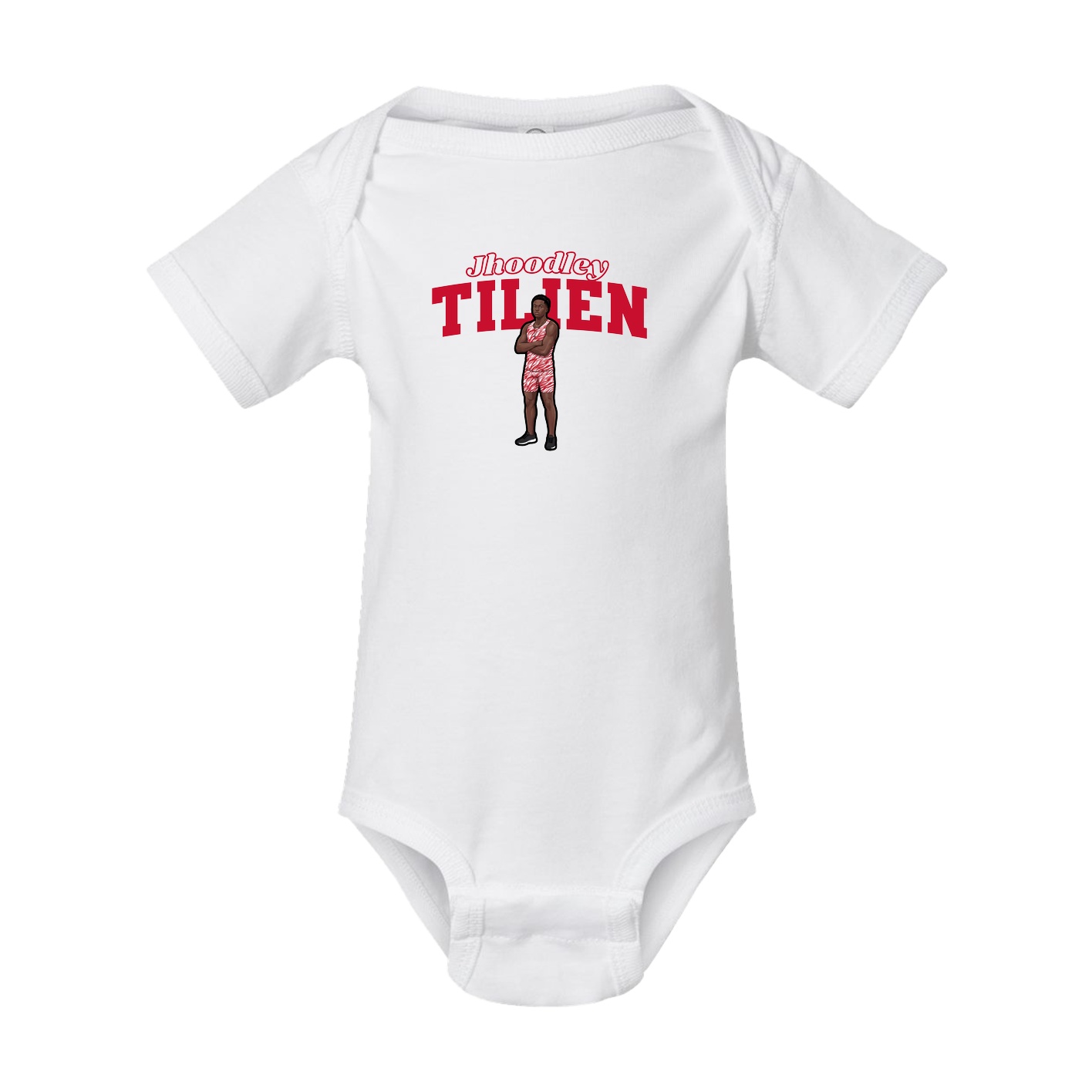 Baby Onesie — Name Arch in White