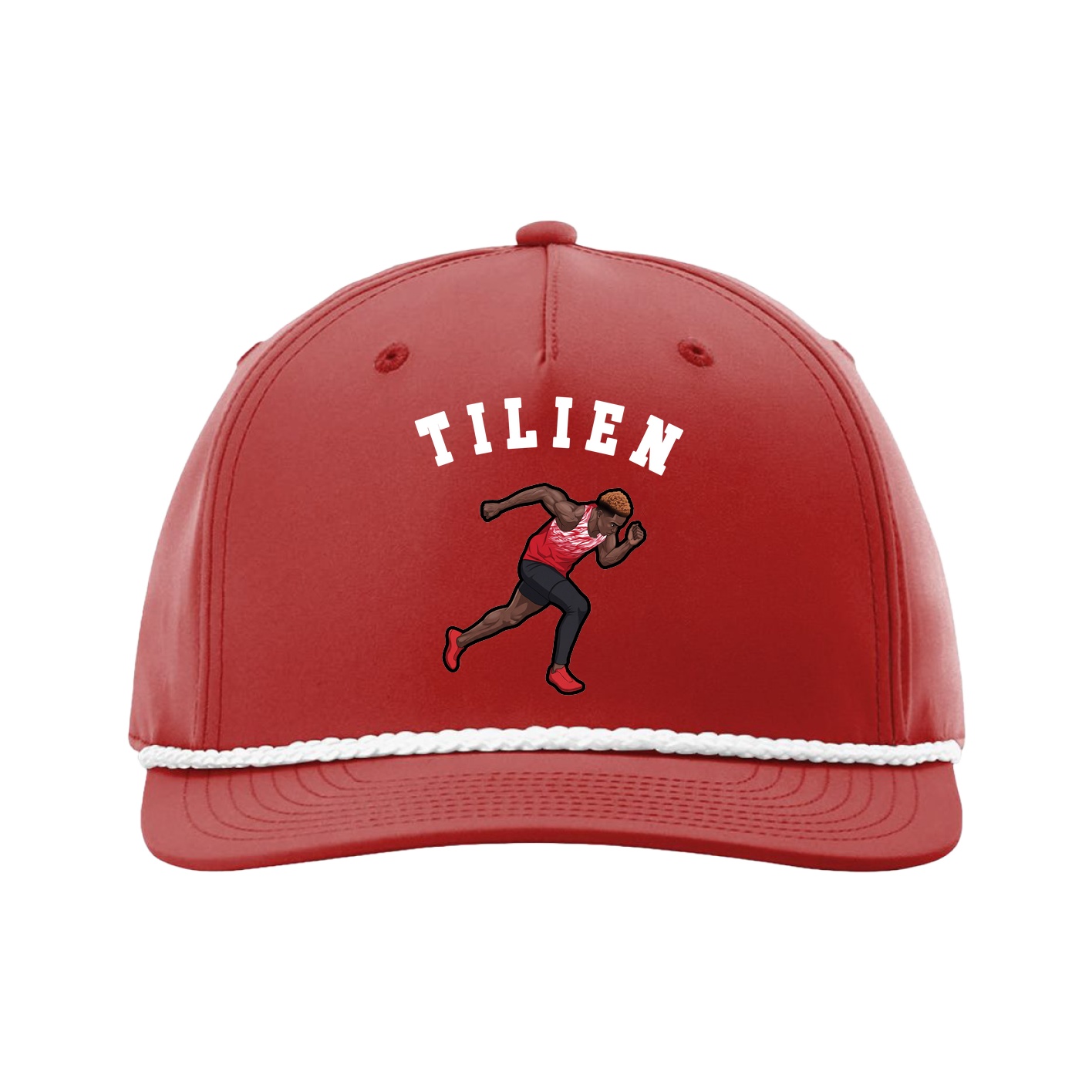 Five-Panel Classic Rope Cap — Shirsey Arch in Red