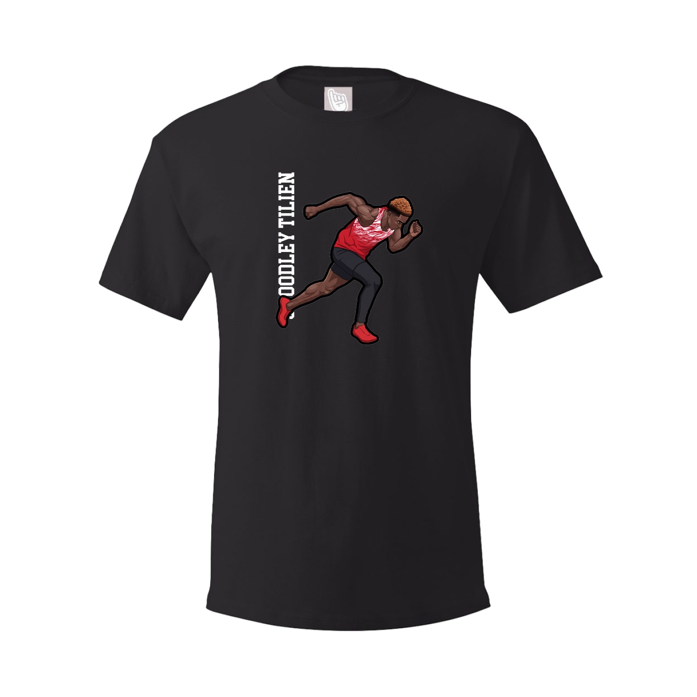 Youth Tee — Name Vertical in Black