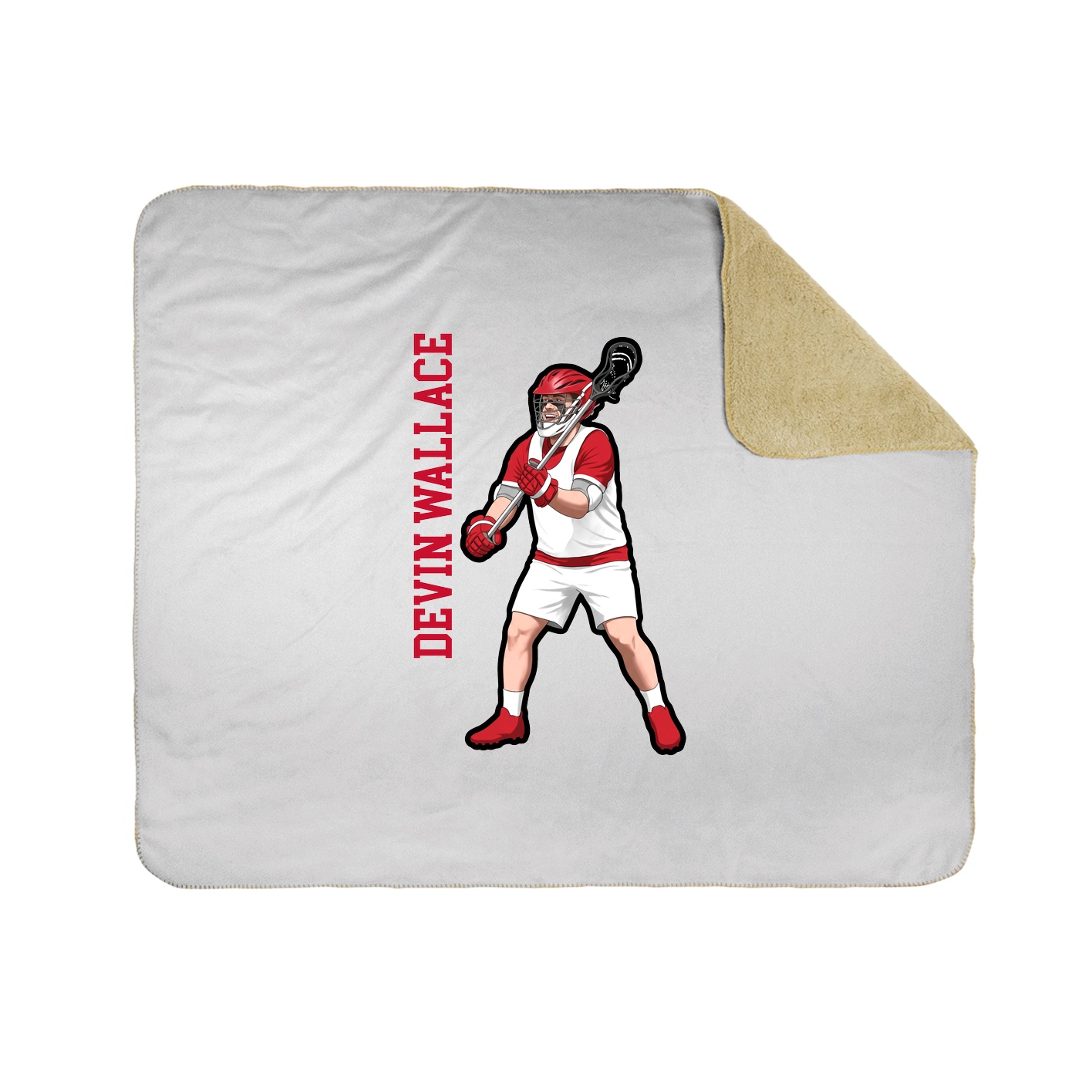 Throw Blanket — Name Vertical in White