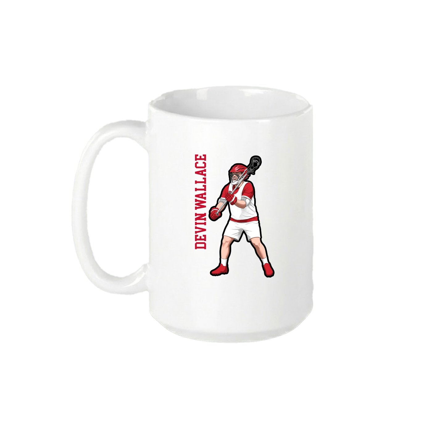 15oz Coffee Mug — Name Vertical in White