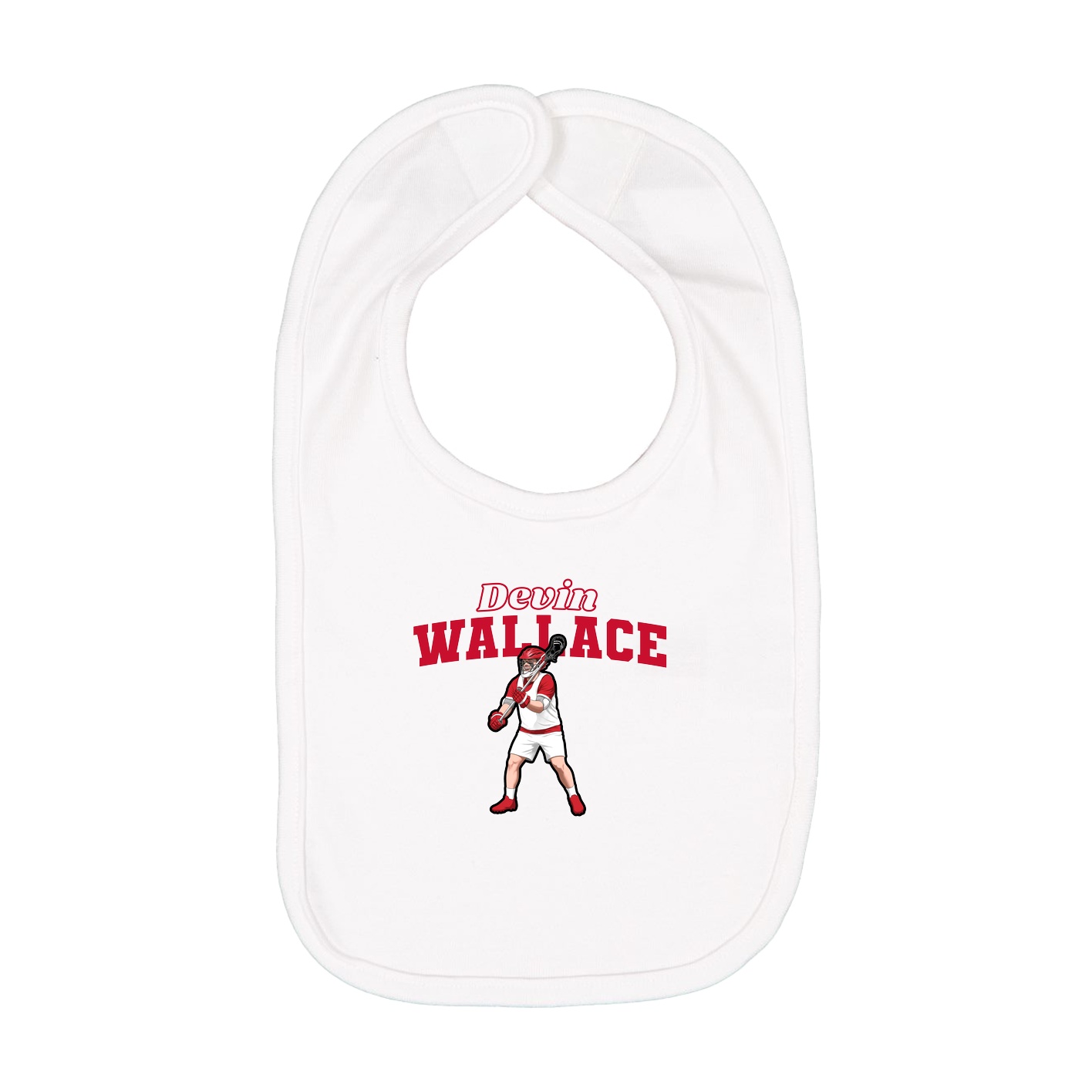 Infant Bib — Name Arch in White