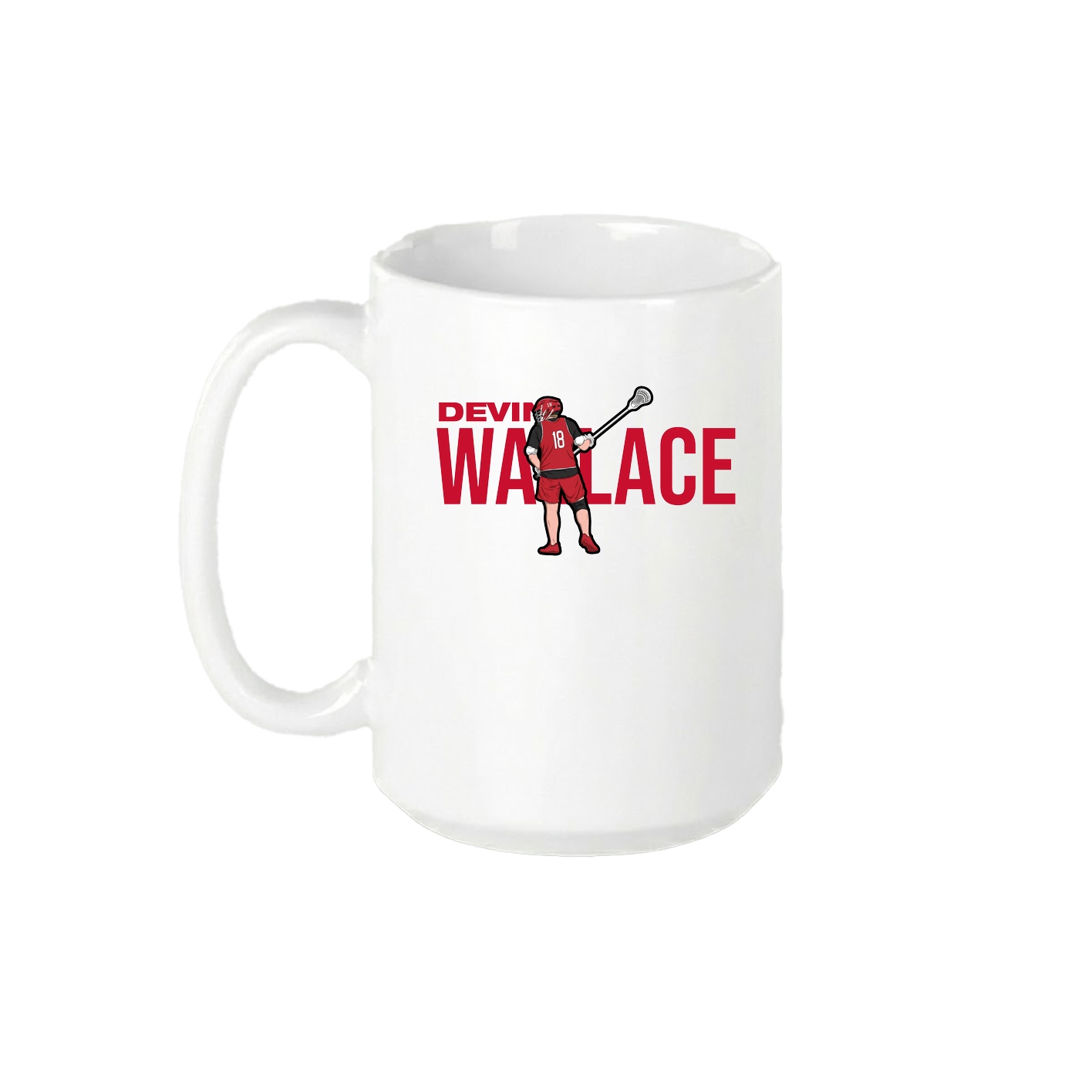 15oz Coffee Mug — Player Name in White