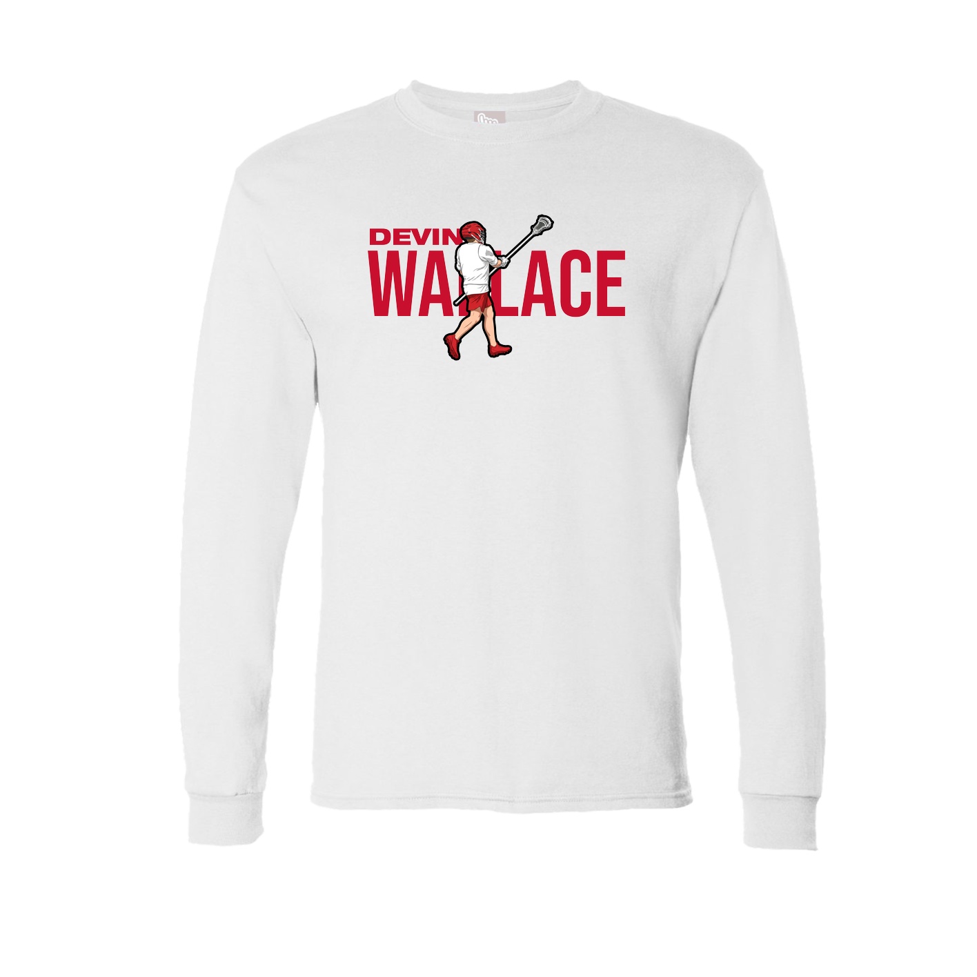 Long Sleeve Tee — Player Name in White