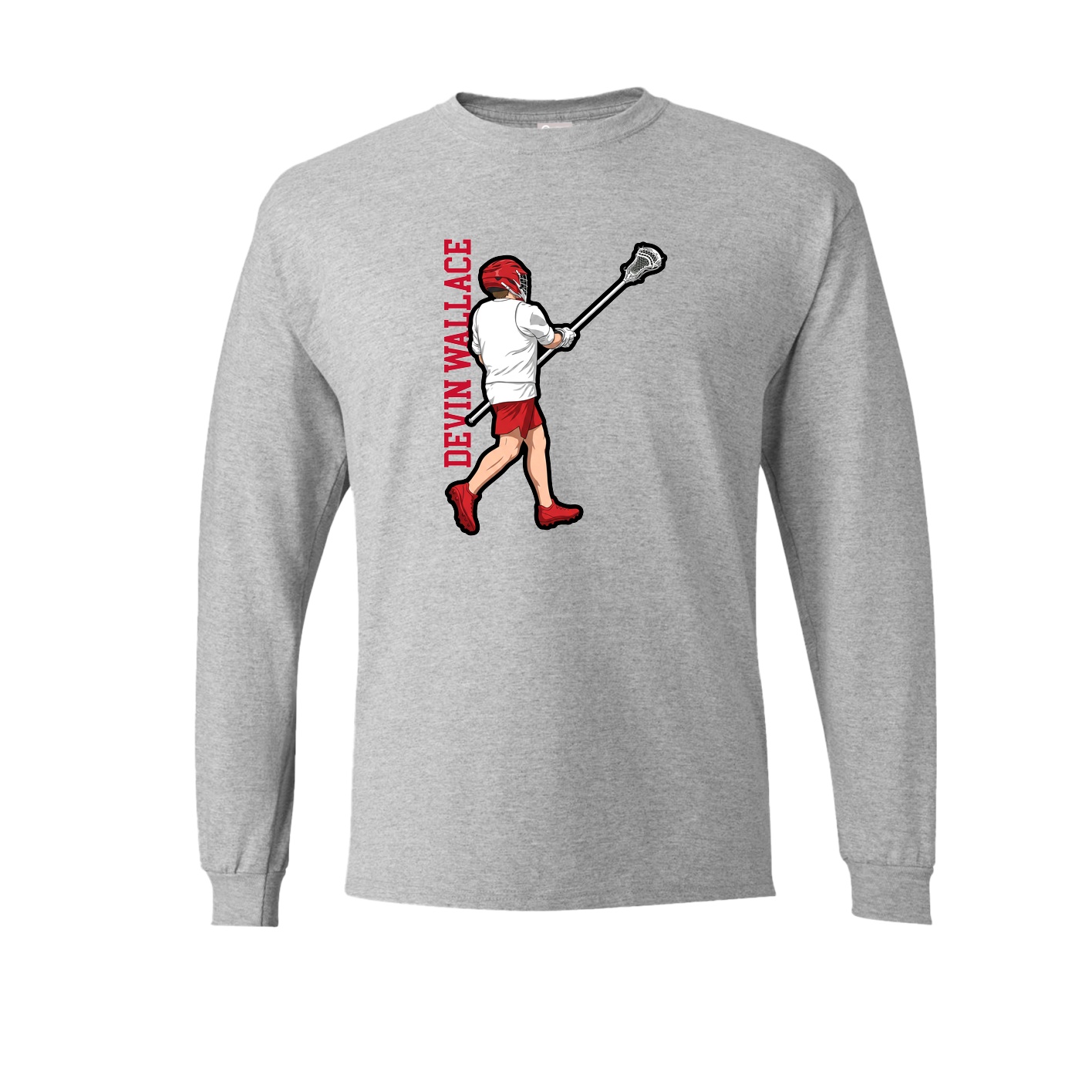 Long Sleeve Tee — Name Vertical in Grey