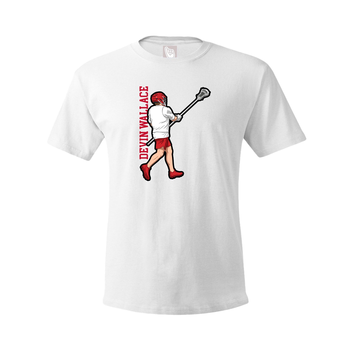 Youth Tee — Name Vertical in White