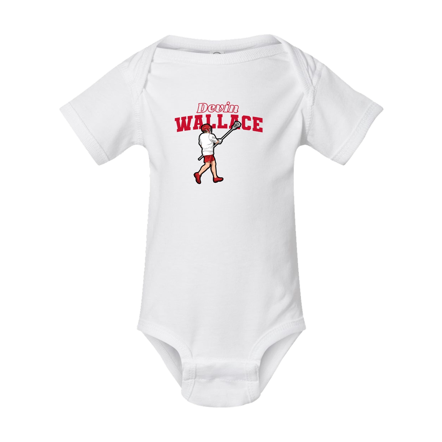 Baby Onesie — Name Arch in White