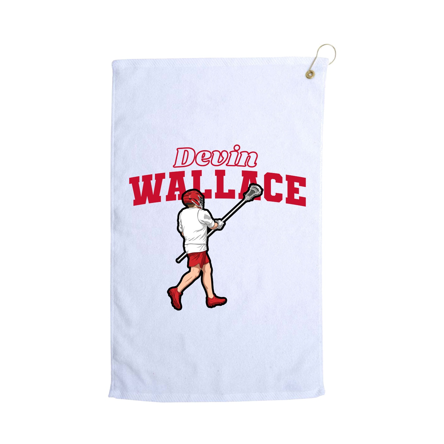 Golf Towel — Name Arch in White