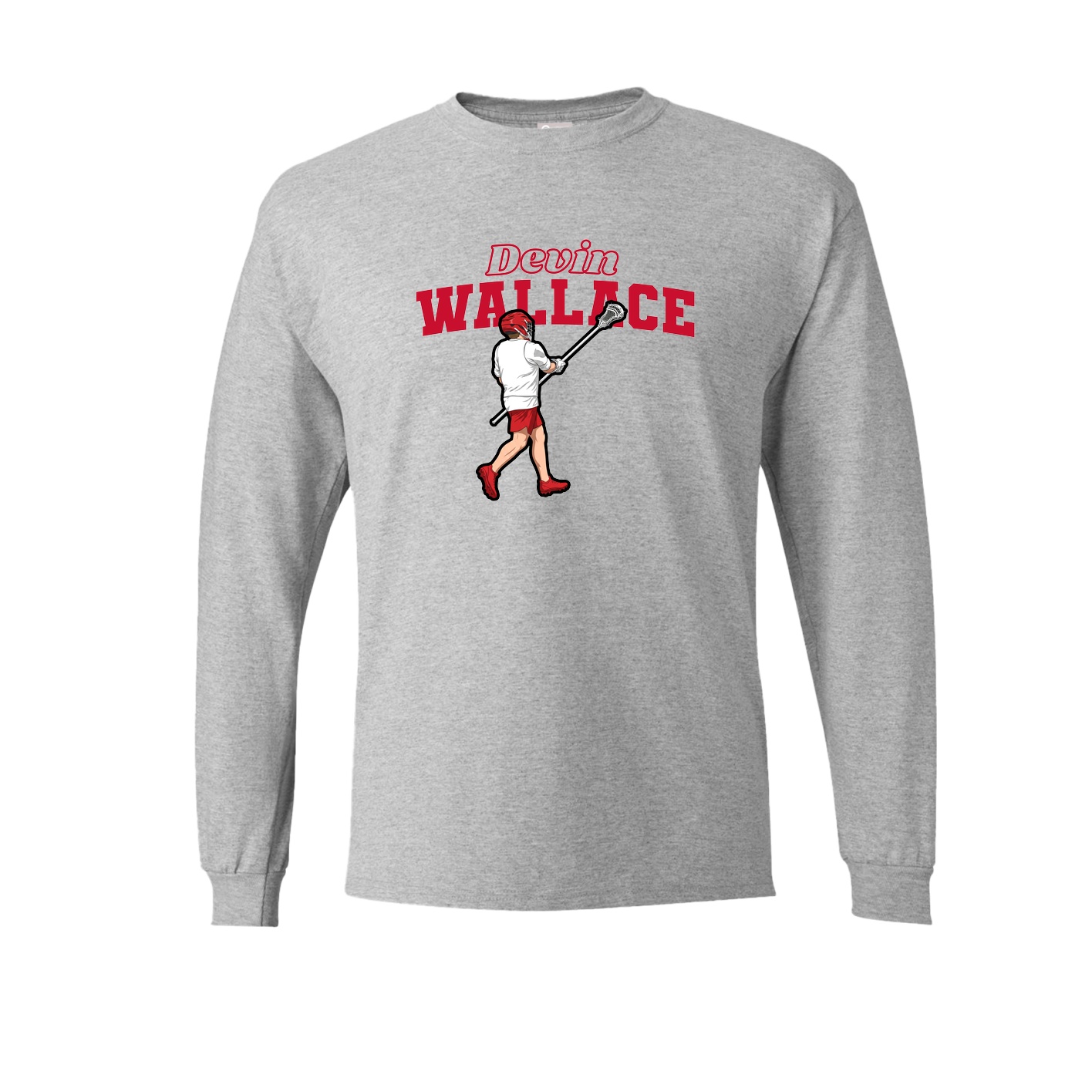 Long Sleeve Tee — Name Arch in Grey