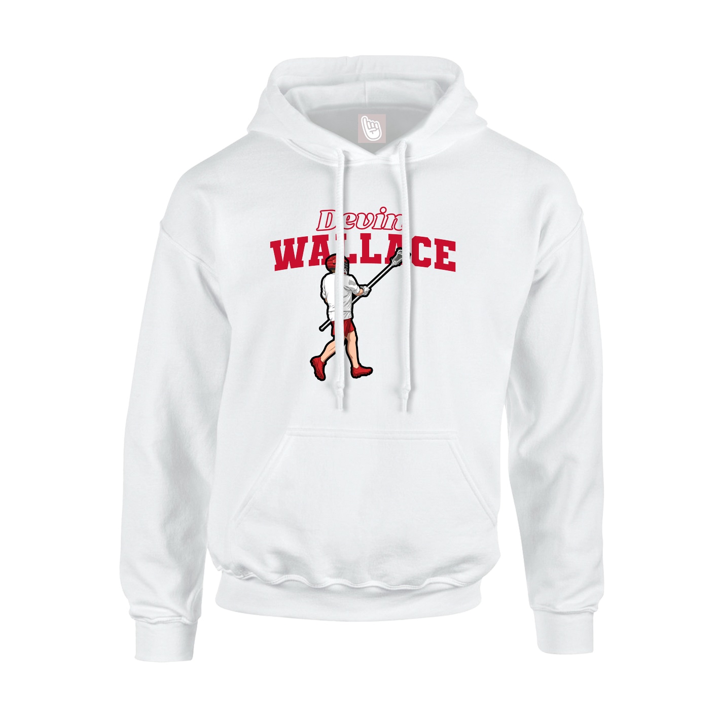 Youth Hoodie — Name Arch in White