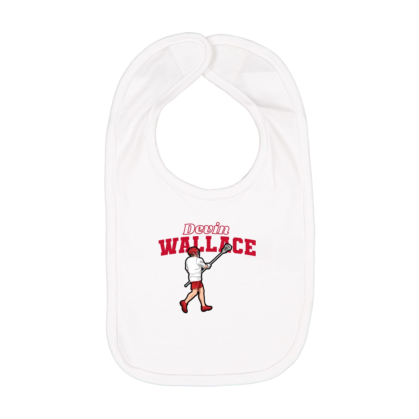 Infant Bib — Name Arch in White
