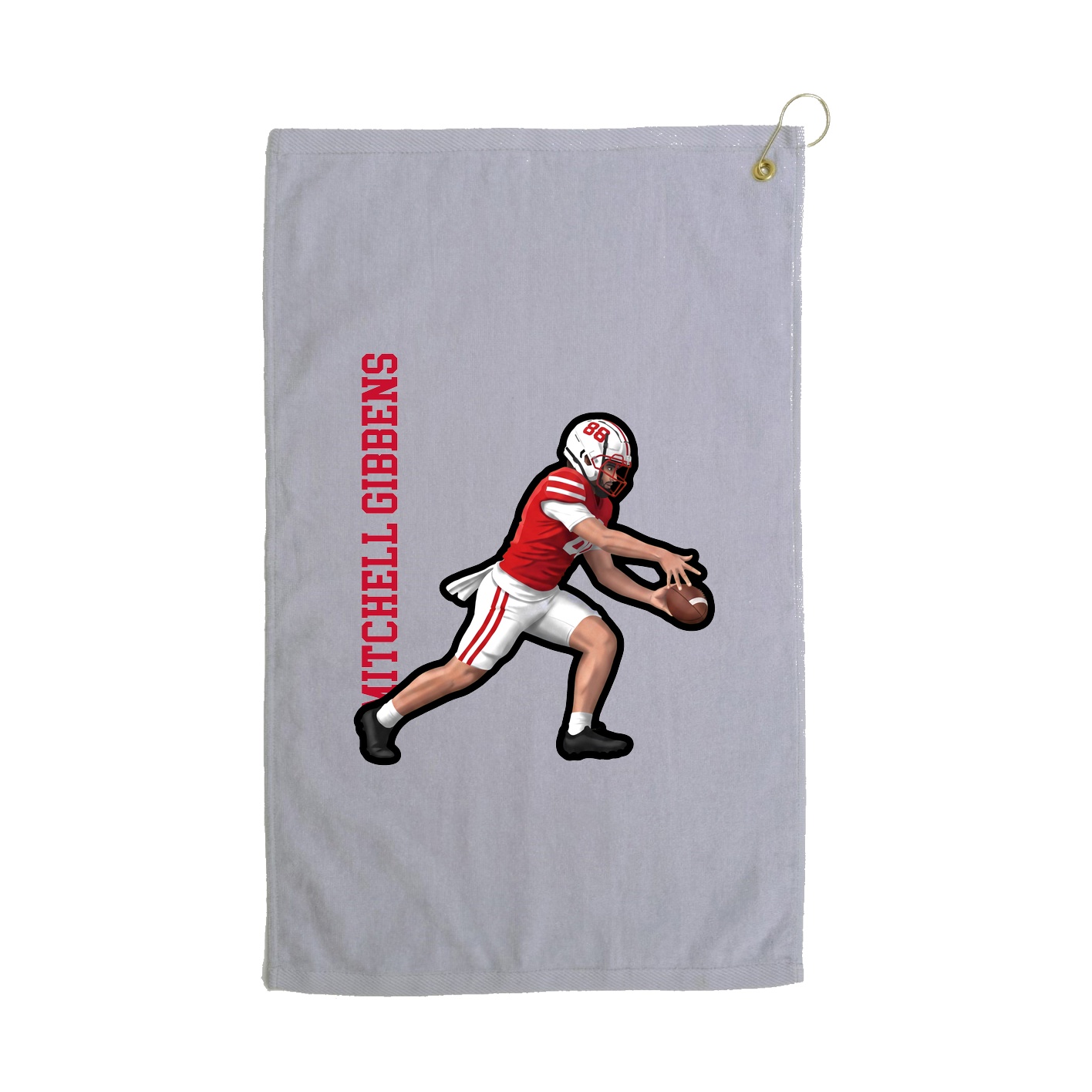 Golf Towel — Name Vertical in Grey