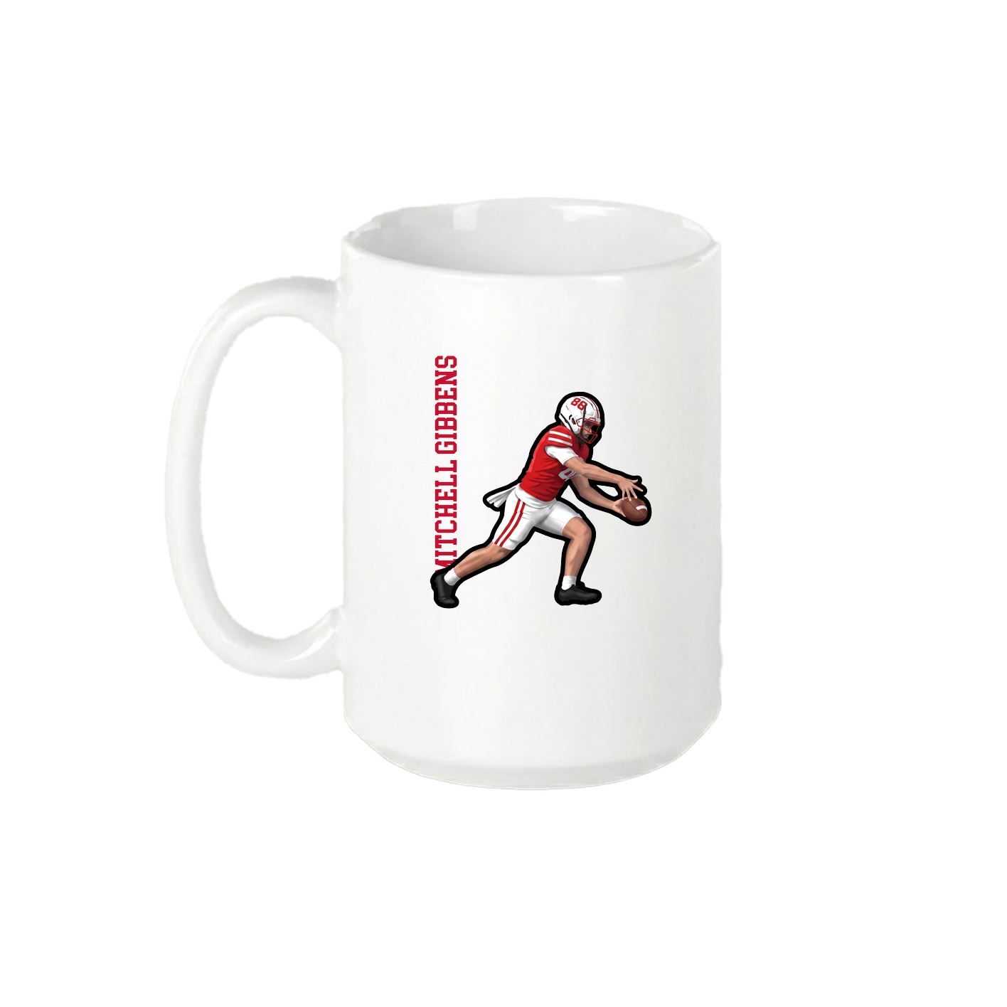 15oz Coffee Mug — Name Vertical in White