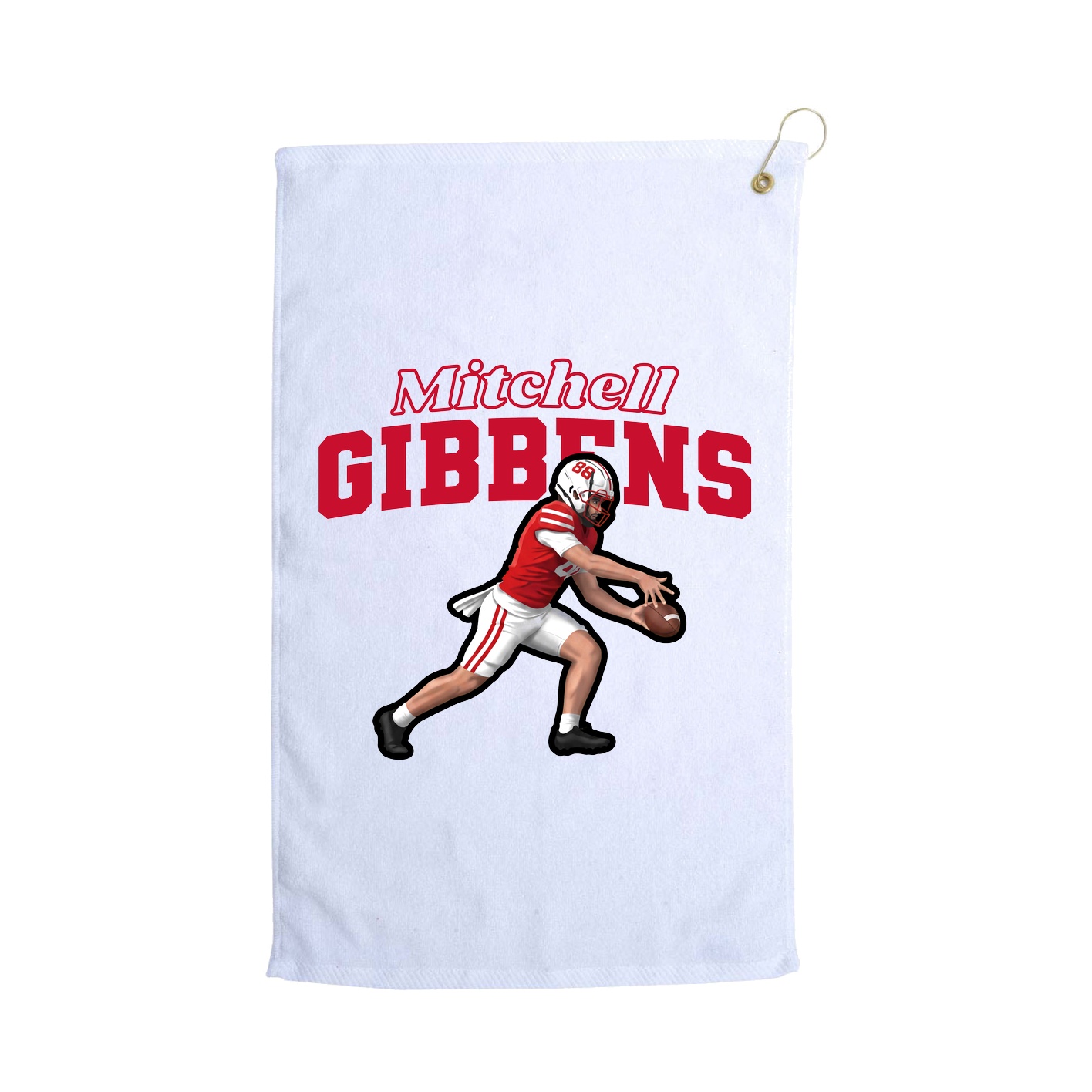Golf Towel — Name Arch in White