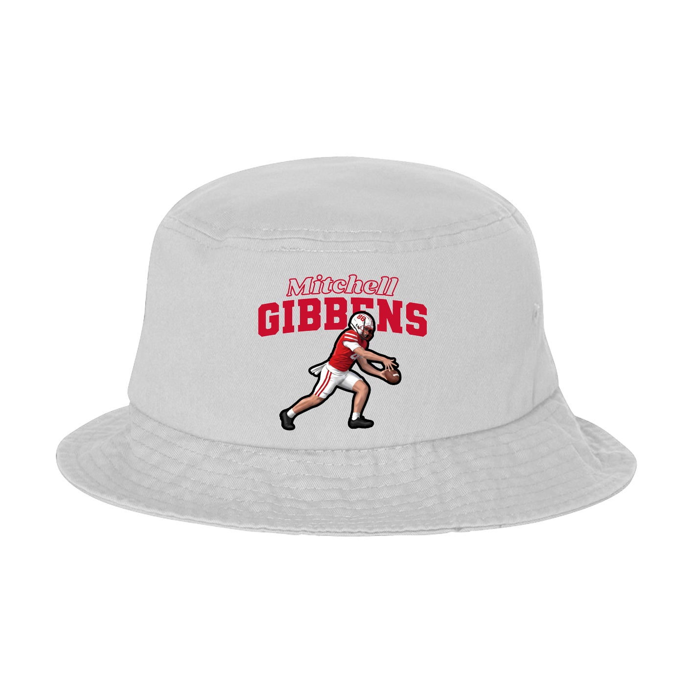Bucket Cap — Name Arch in White