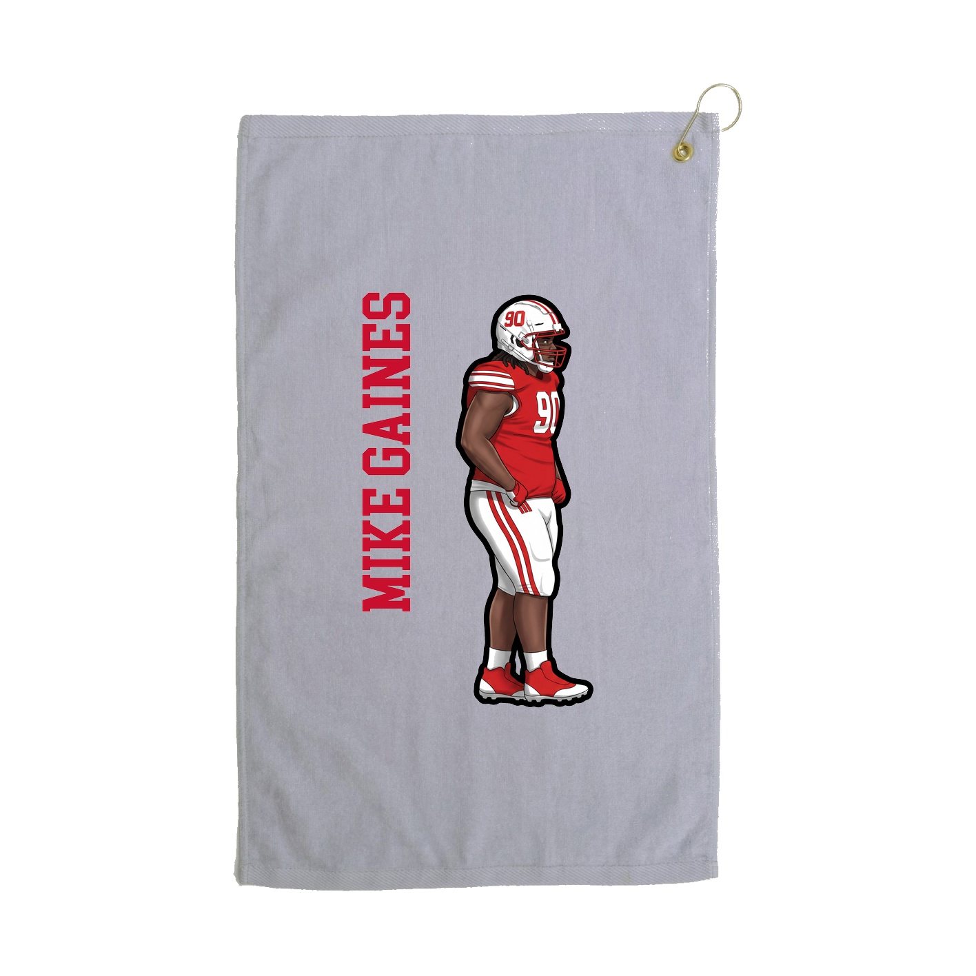 Golf Towel — Name Vertical in Grey