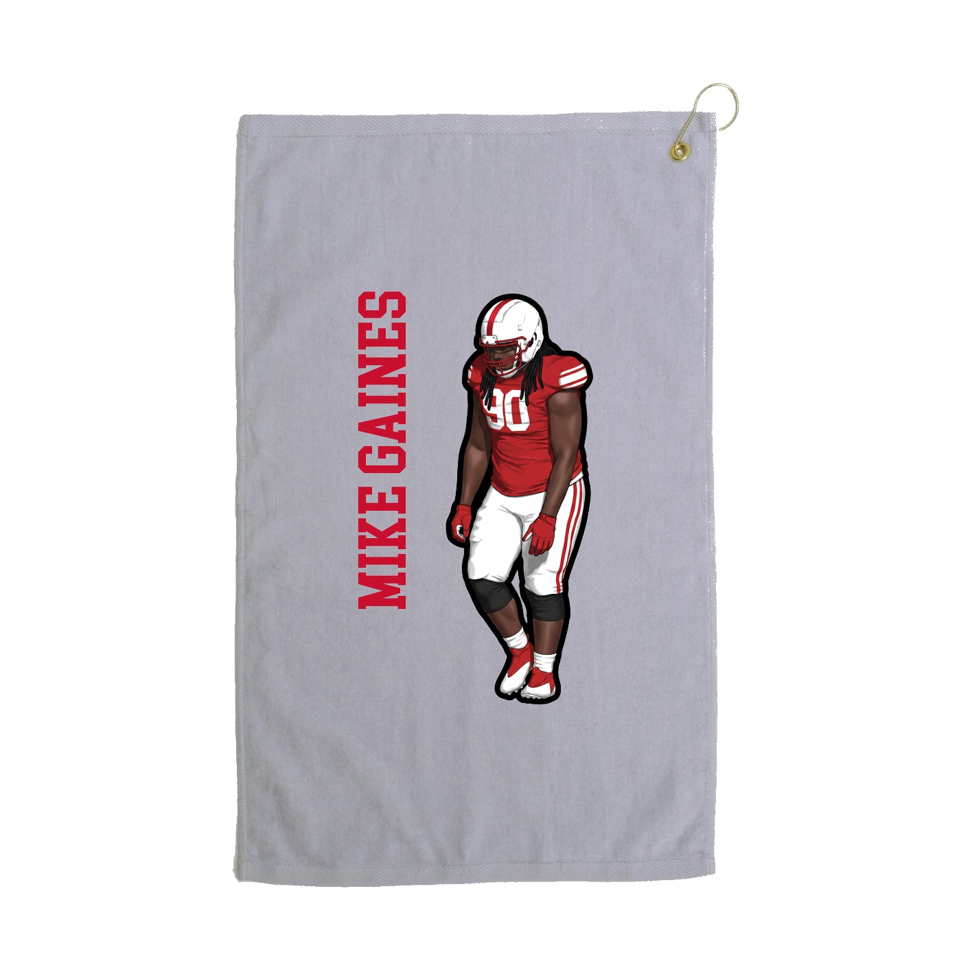 Golf Towel — Name Vertical in Grey