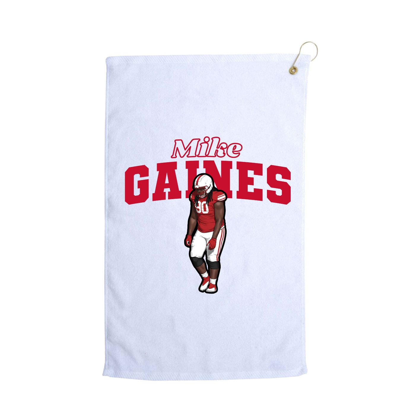 Golf Towel — Name Arch in White