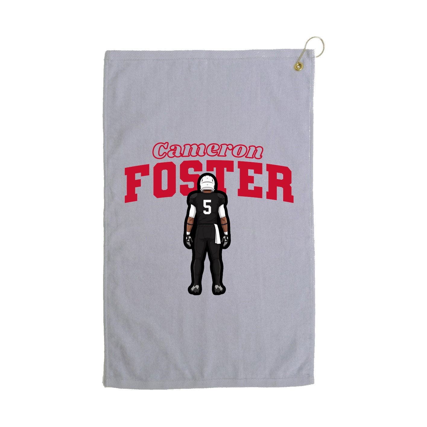 Golf Towel — Name Arch in Grey