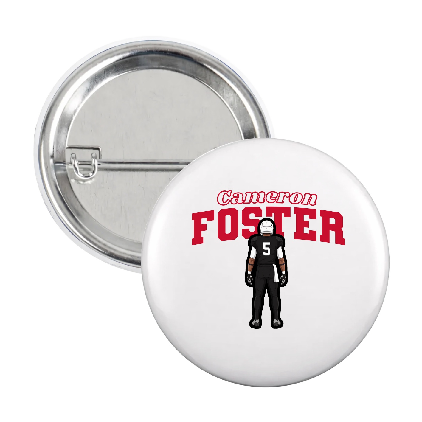 Game Day Button — Name Arch in White
