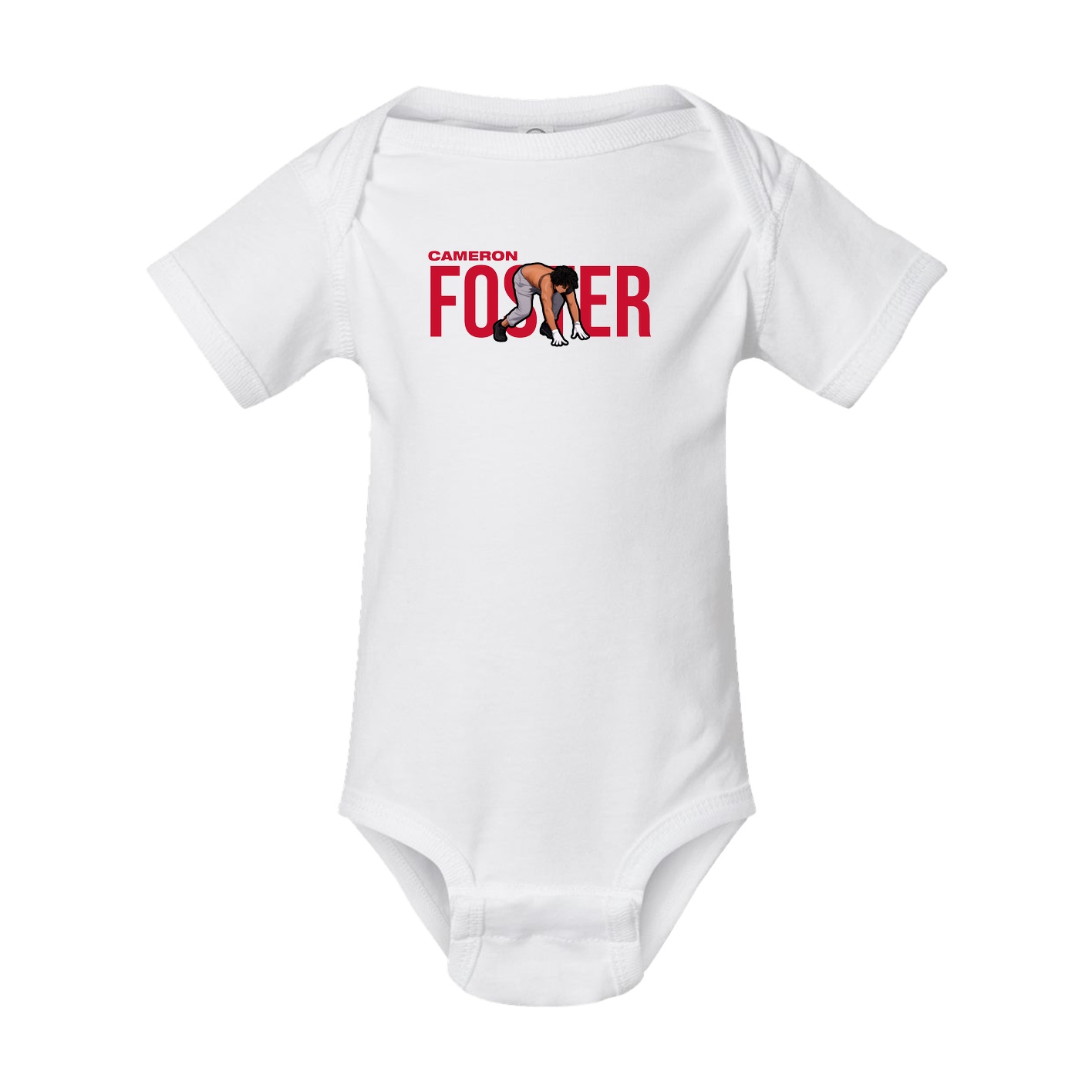 Baby Onesie — Player Name in White