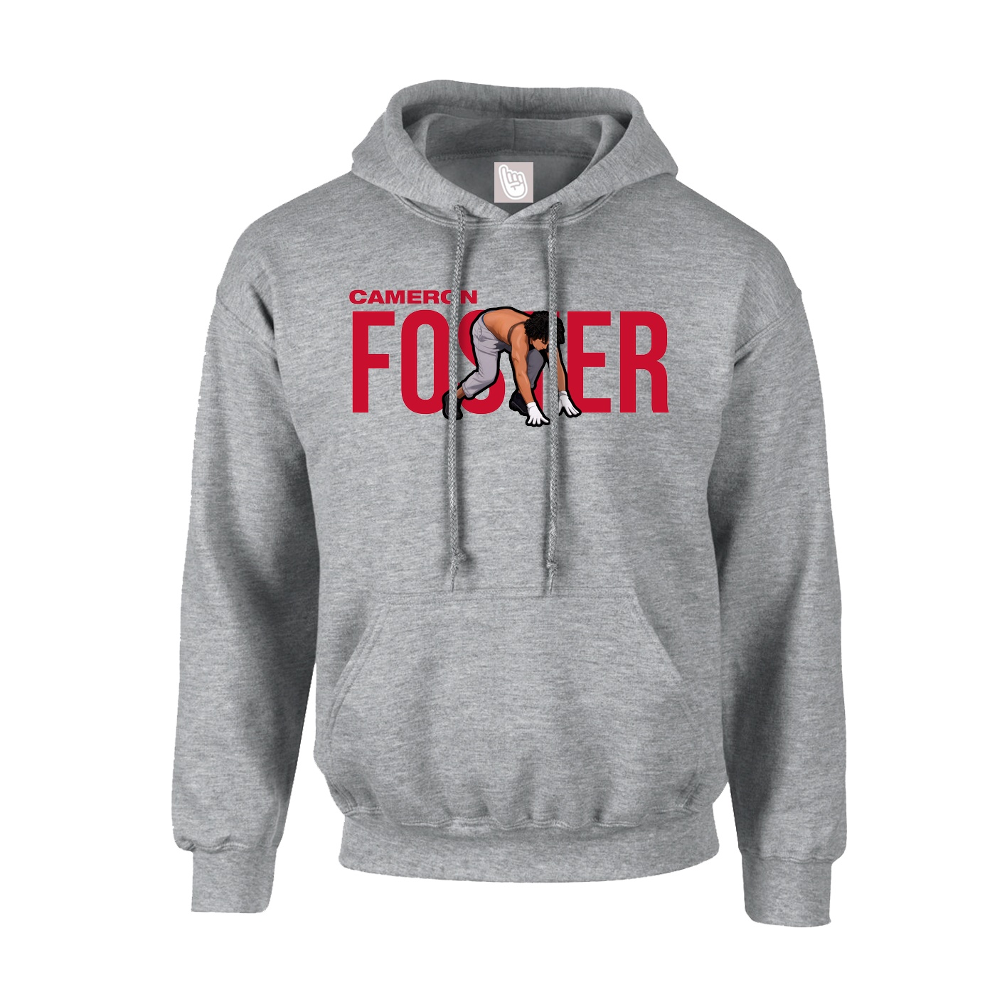 Youth Hoodie — Player Name in Grey