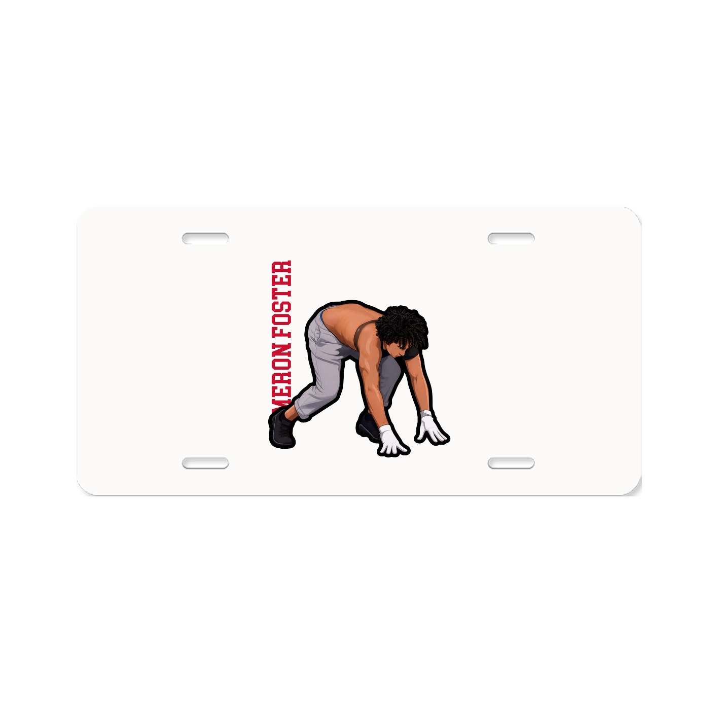 License Plate — Name Vertical in Classic
