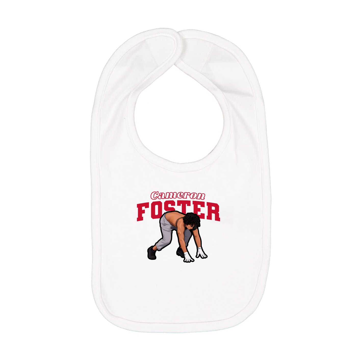 Infant Bib — Name Arch in White