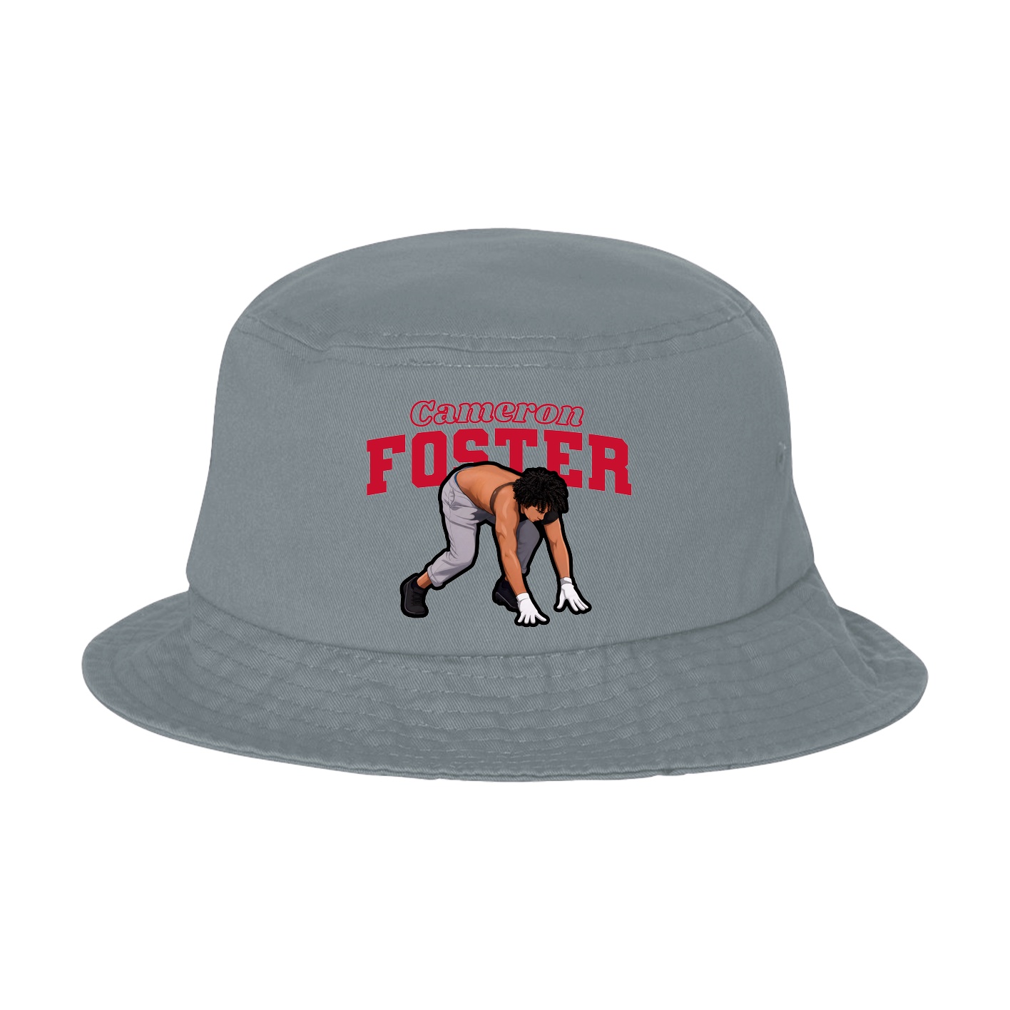 Bucket Cap — Name Arch in Grey