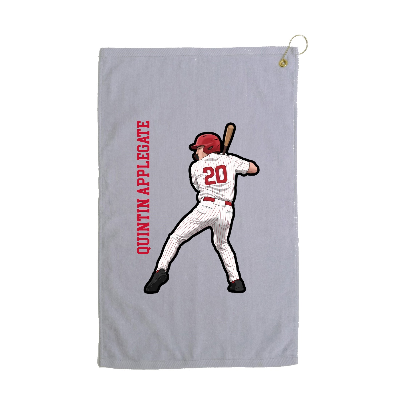 Golf Towel — Name Vertical in Grey