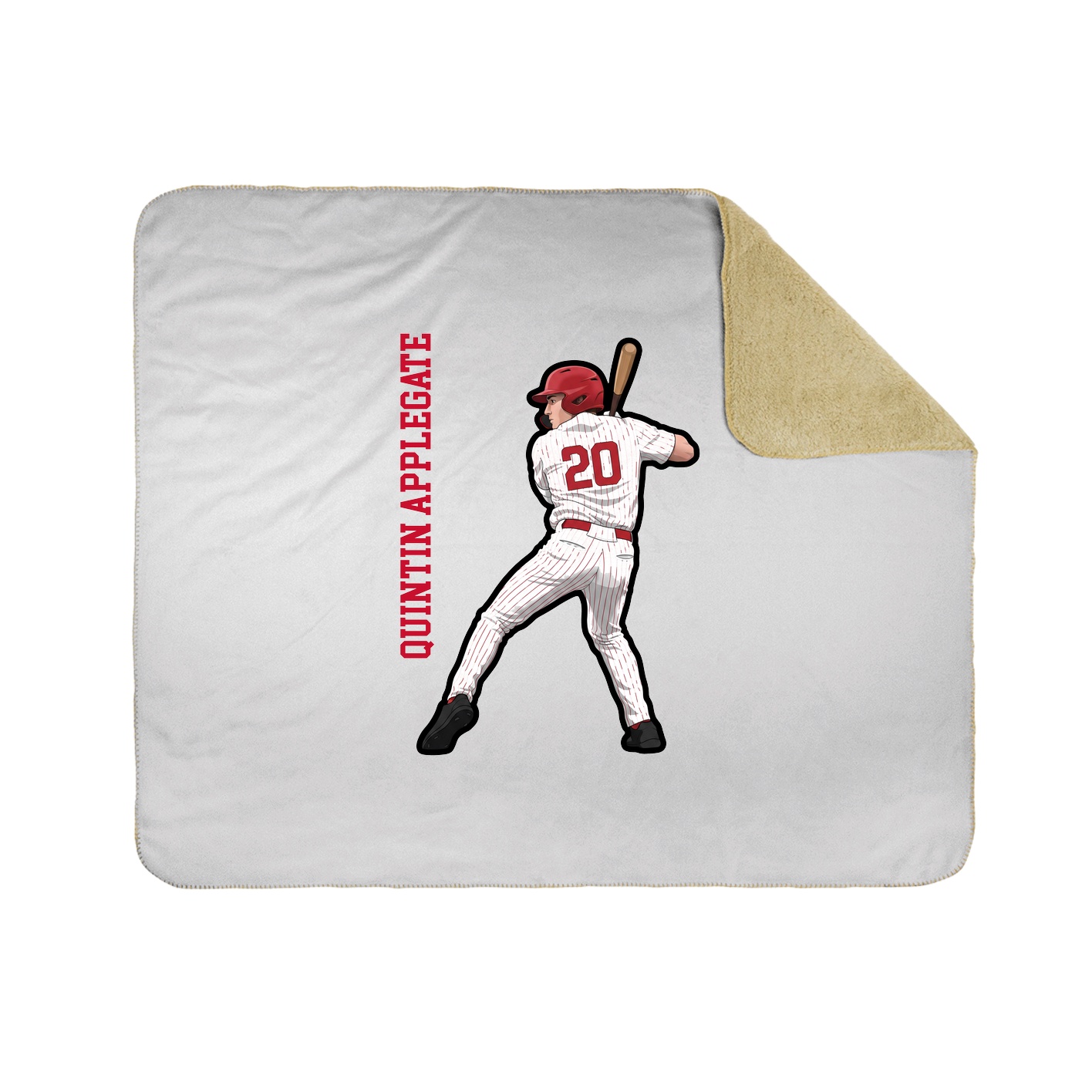 Throw Blanket — Name Vertical in White