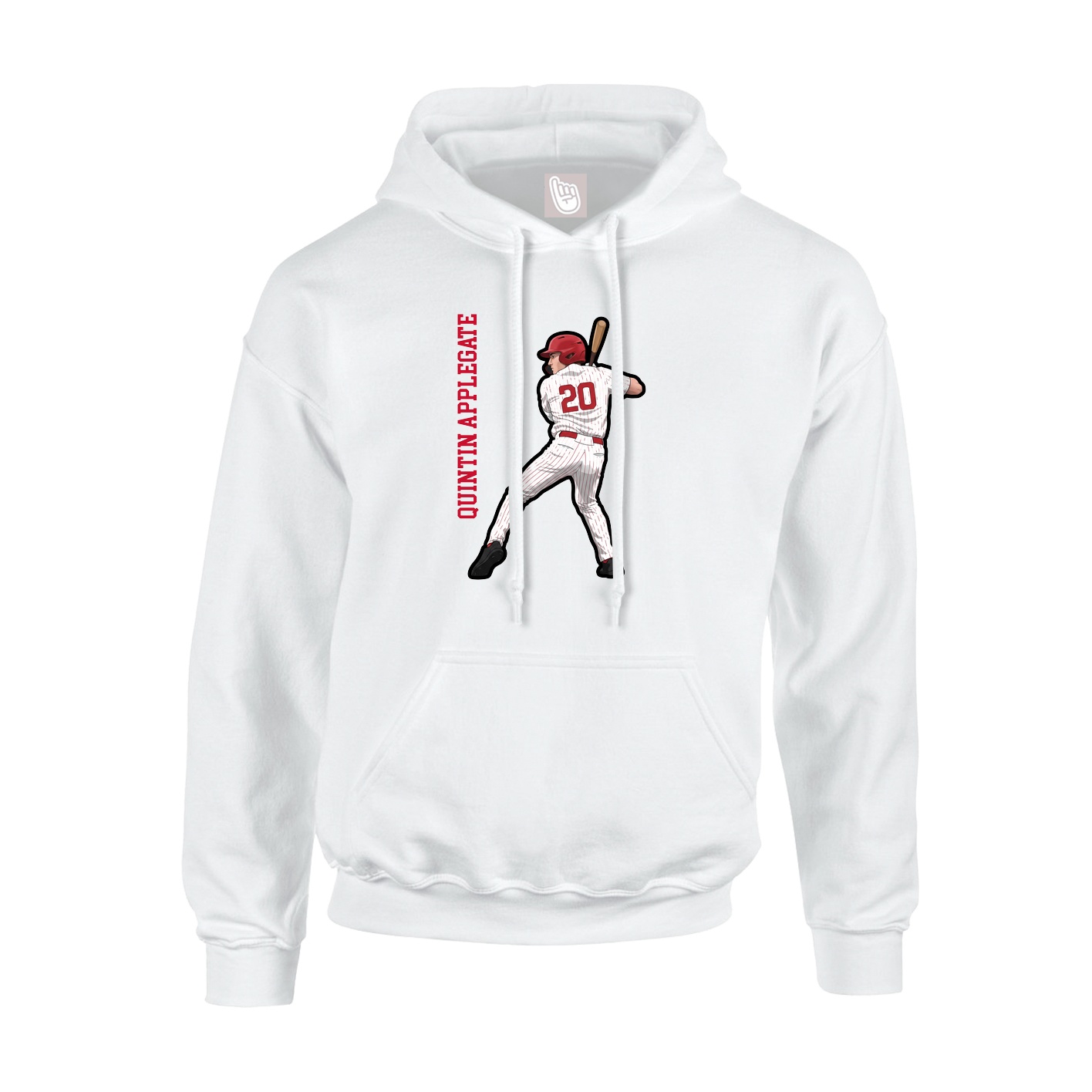 Youth Hoodie — Name Vertical in White