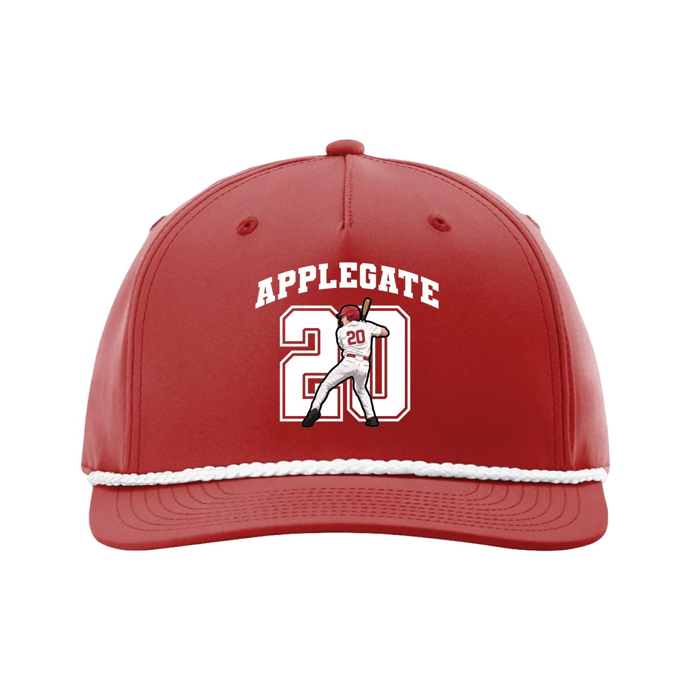 Five-Panel Classic Rope Cap — Number in Red
